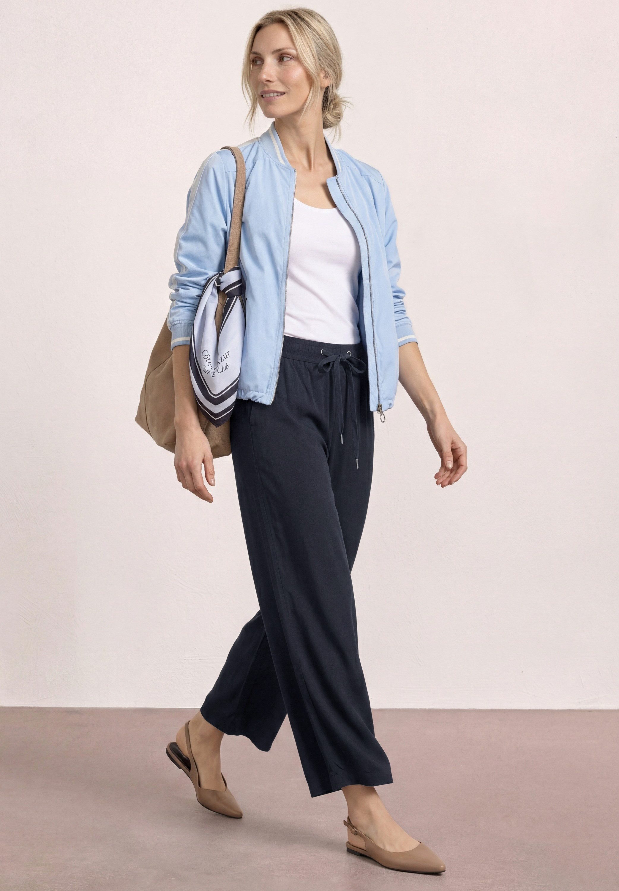 STREET ONE Stoffhose Style Emee 3/4-Sommerhose mit elastischem Bund und Tunnelzug