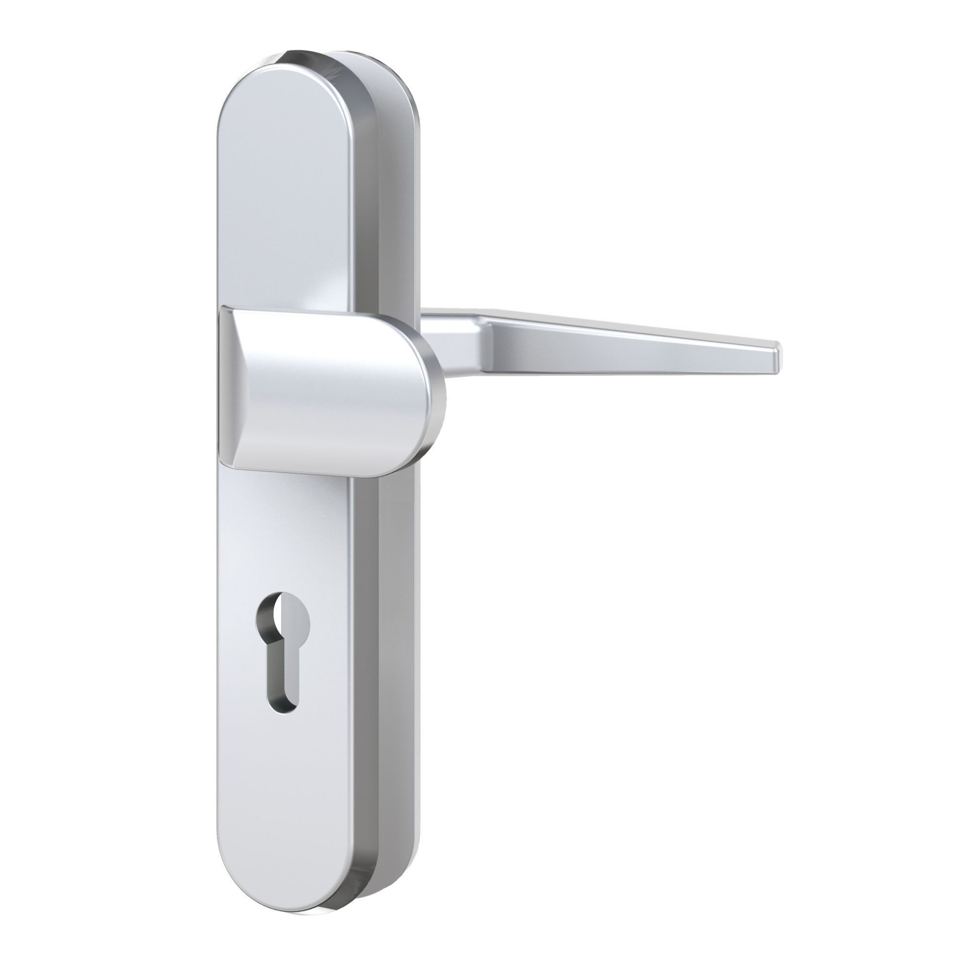 BASI Türbeschlag Wechsel-Garnitur (Packung), Vollmaterial PZ 72/8 mm, Alu F1, Schild 12 mm, Türstärken 38-42mm