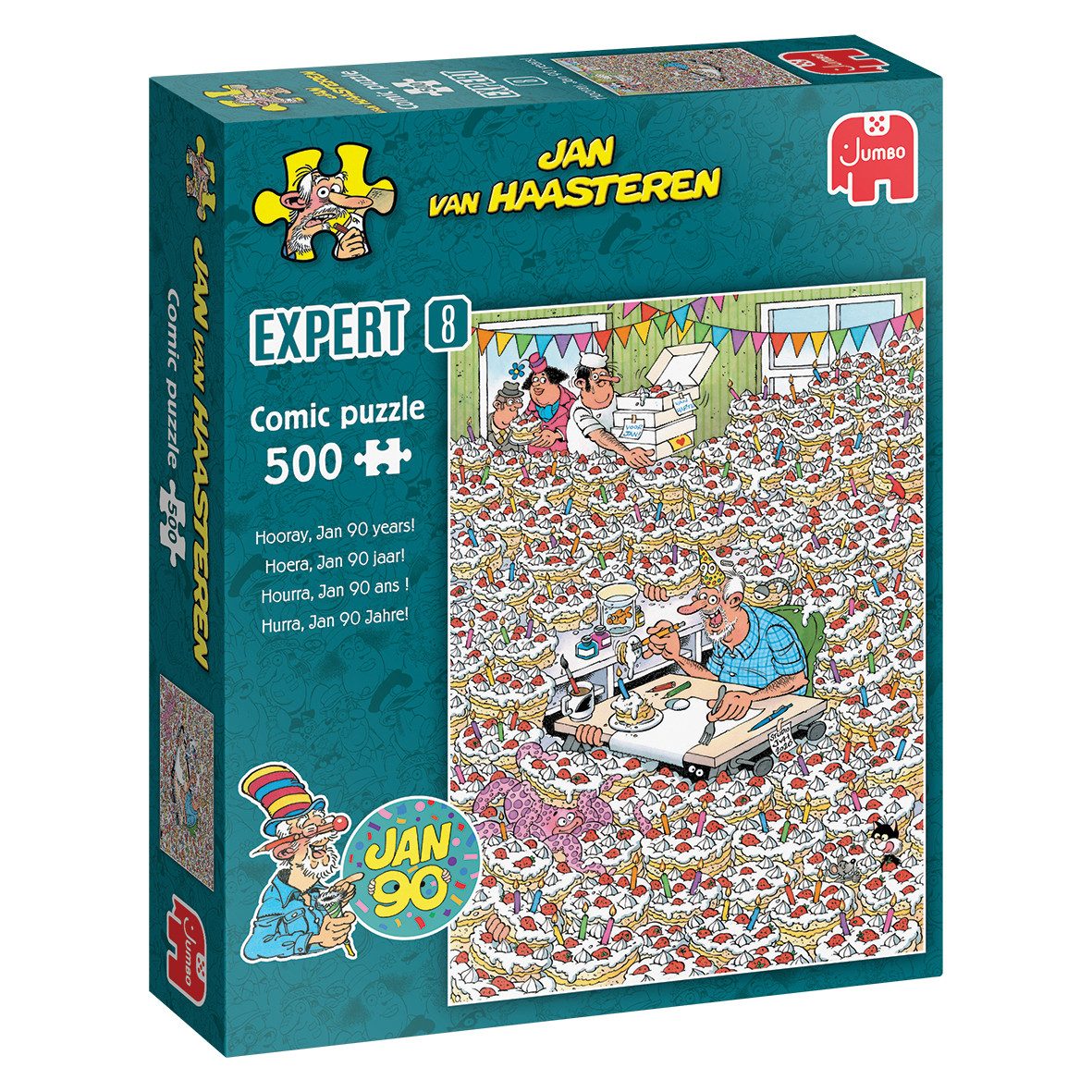 Jan van Haasteren Puzzle Jan van Haasteren Expert 8 - Hurra, Jan 90 Jahre! Puzzle 500 Teile, 500 Puzzleteile