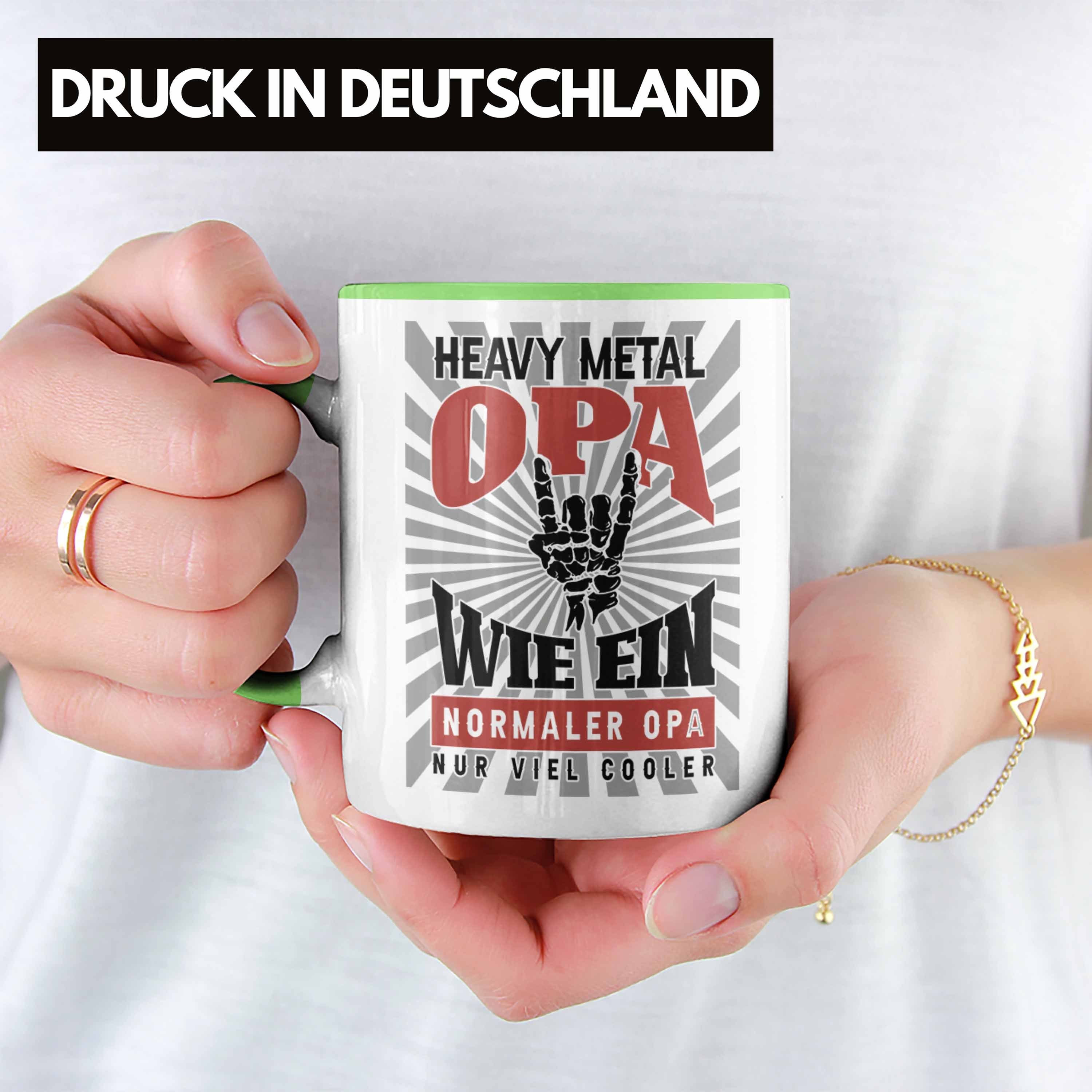 Opa Grün Rock Tasse Metal Opa Heavy Geschenk Roll Tasse Vatertag Trendation n Becher Bester