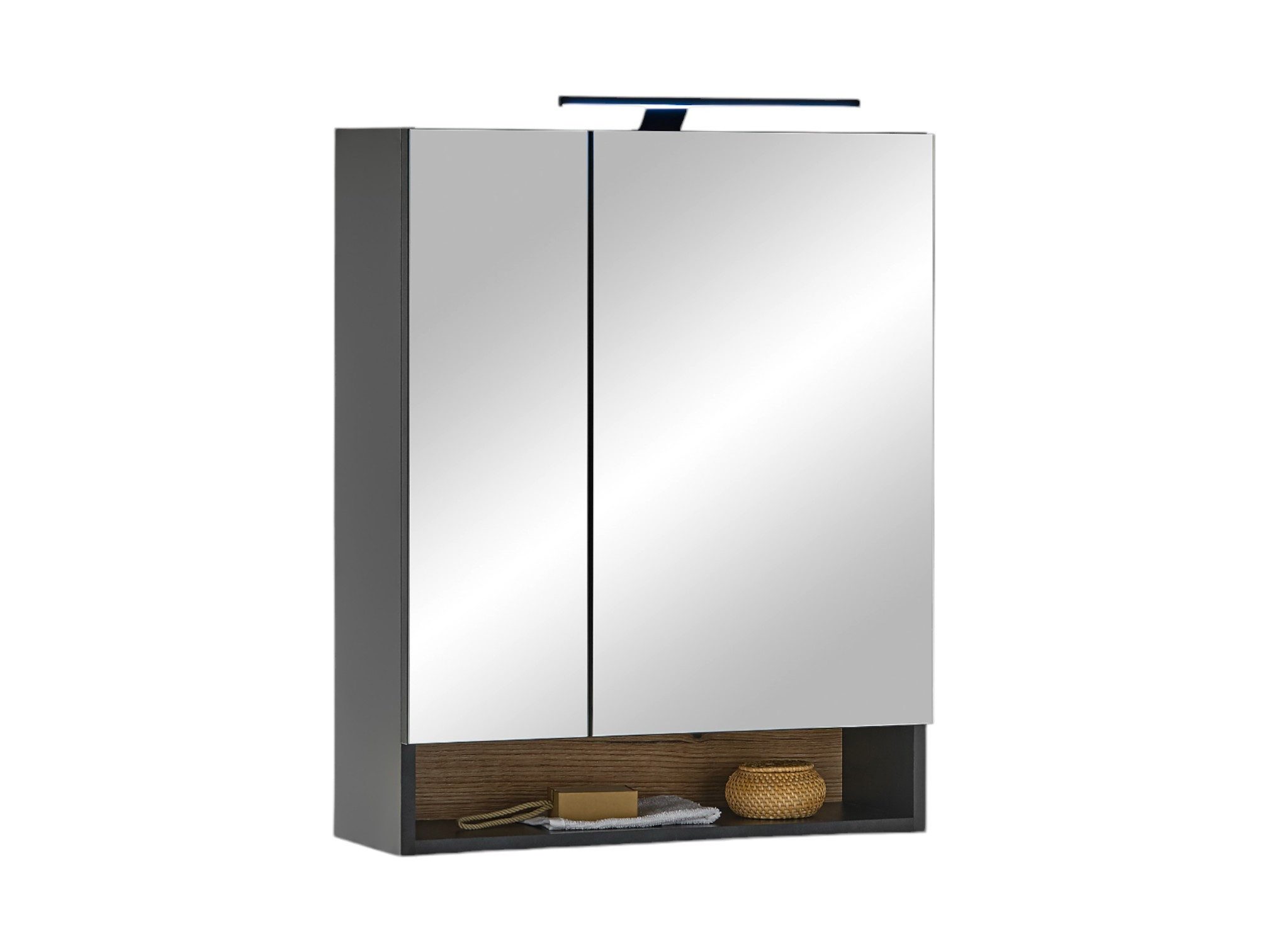 moebel-dich-auf Badezimmerspiegelschrank ASPEN 60 (in Schwarz günstig online kaufen