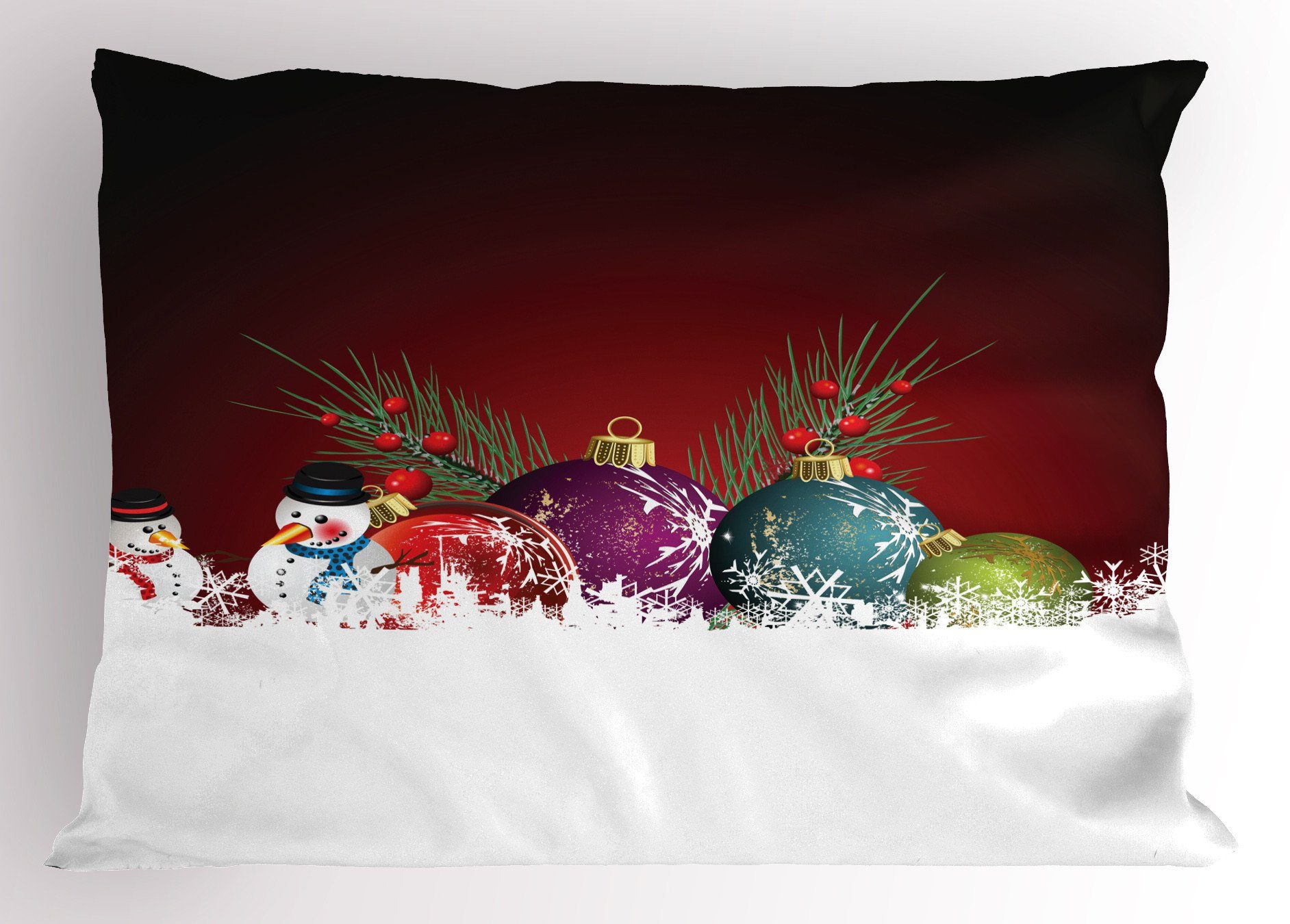 Size King Weihnachten Schneemann Kissenbezug, Dekorativer Standard Kissenbezüge Gedruckter Hut (1 Abakuhaus mit Stück),