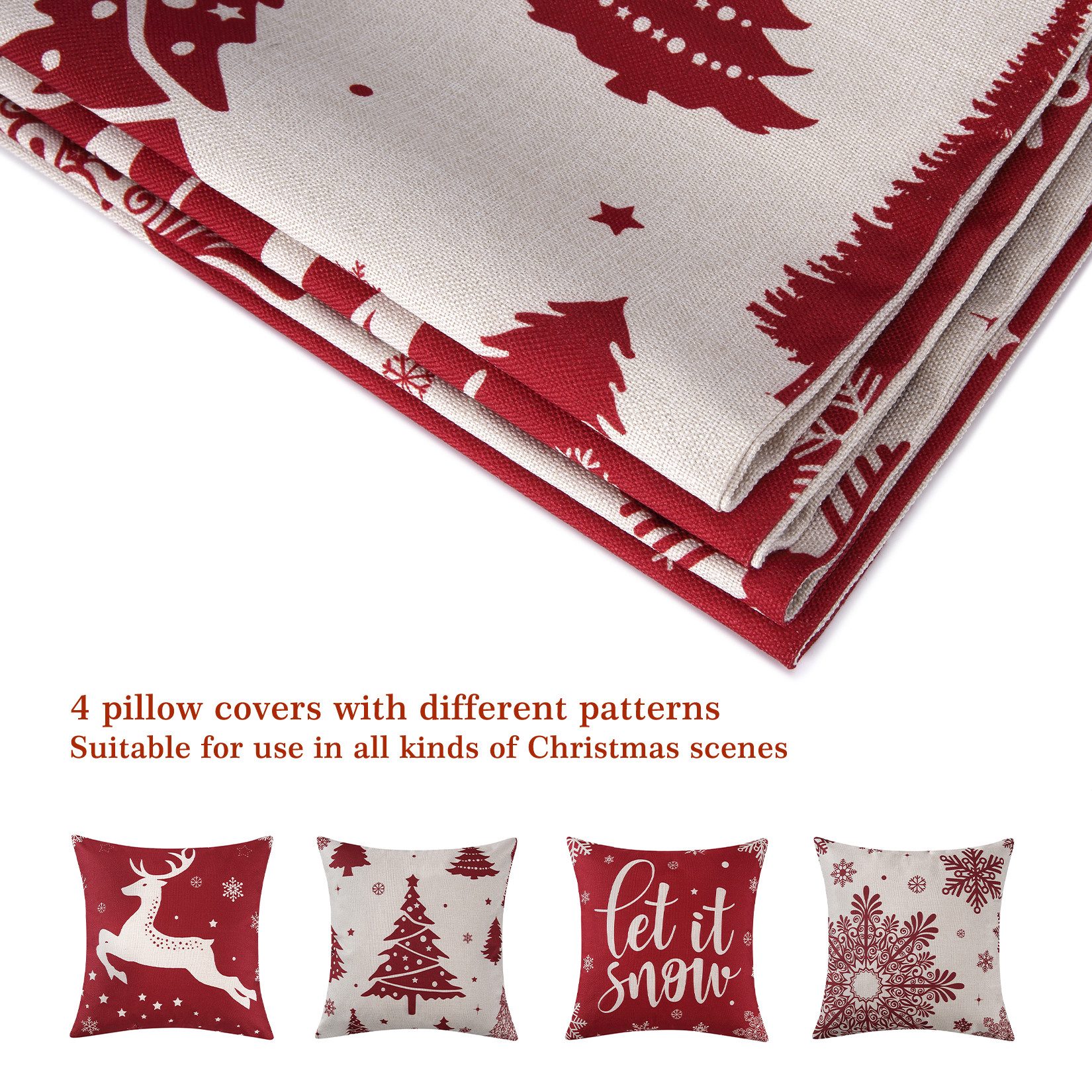 GarveeMore Kissenbezüge 4 Stück Kissenbezug Weihnachten günstig online kaufen