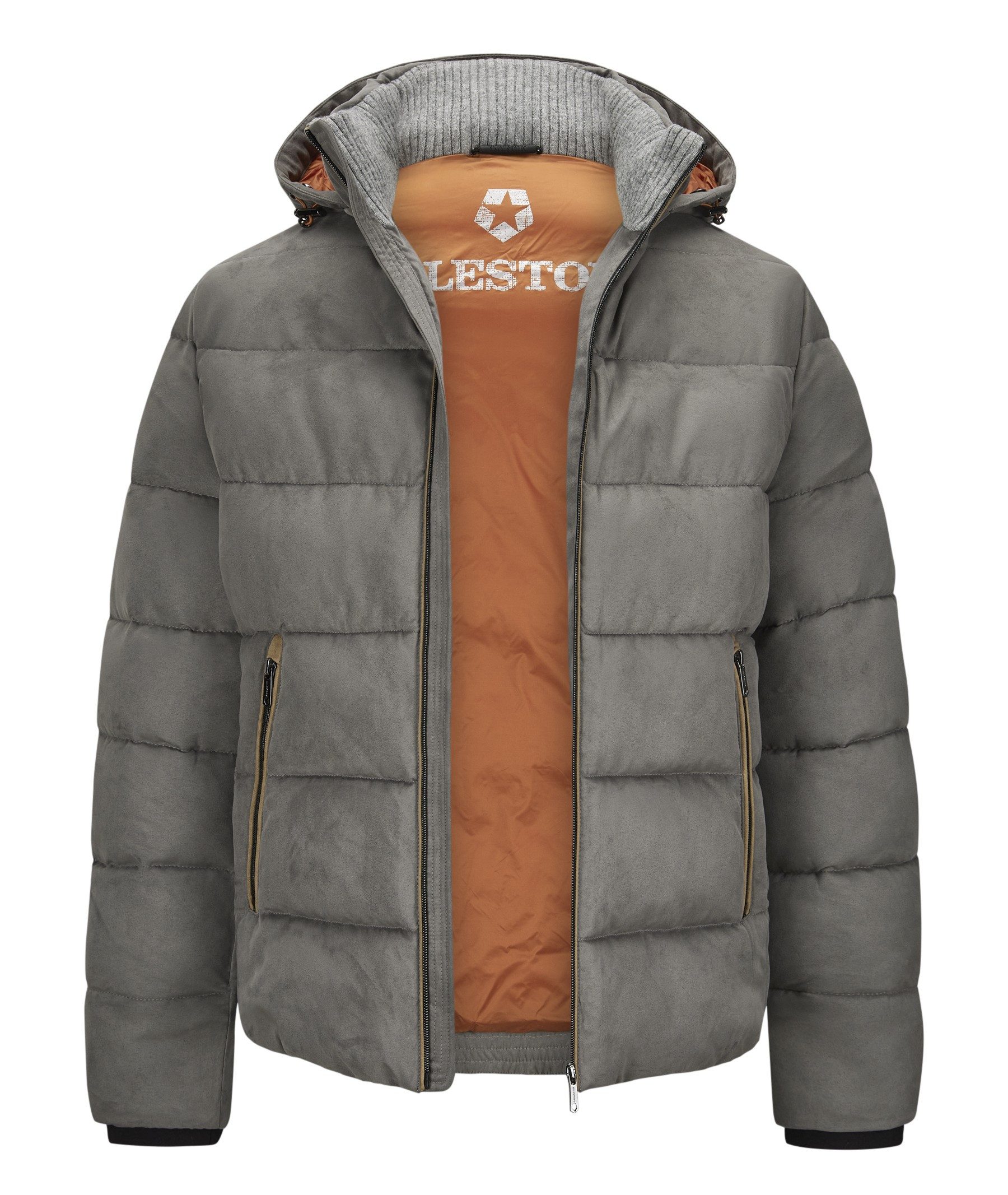 Milestone Steppjacke MSCaleb edles Microvelours mit Kapuze, atmungsaktiv und wasserabweisend