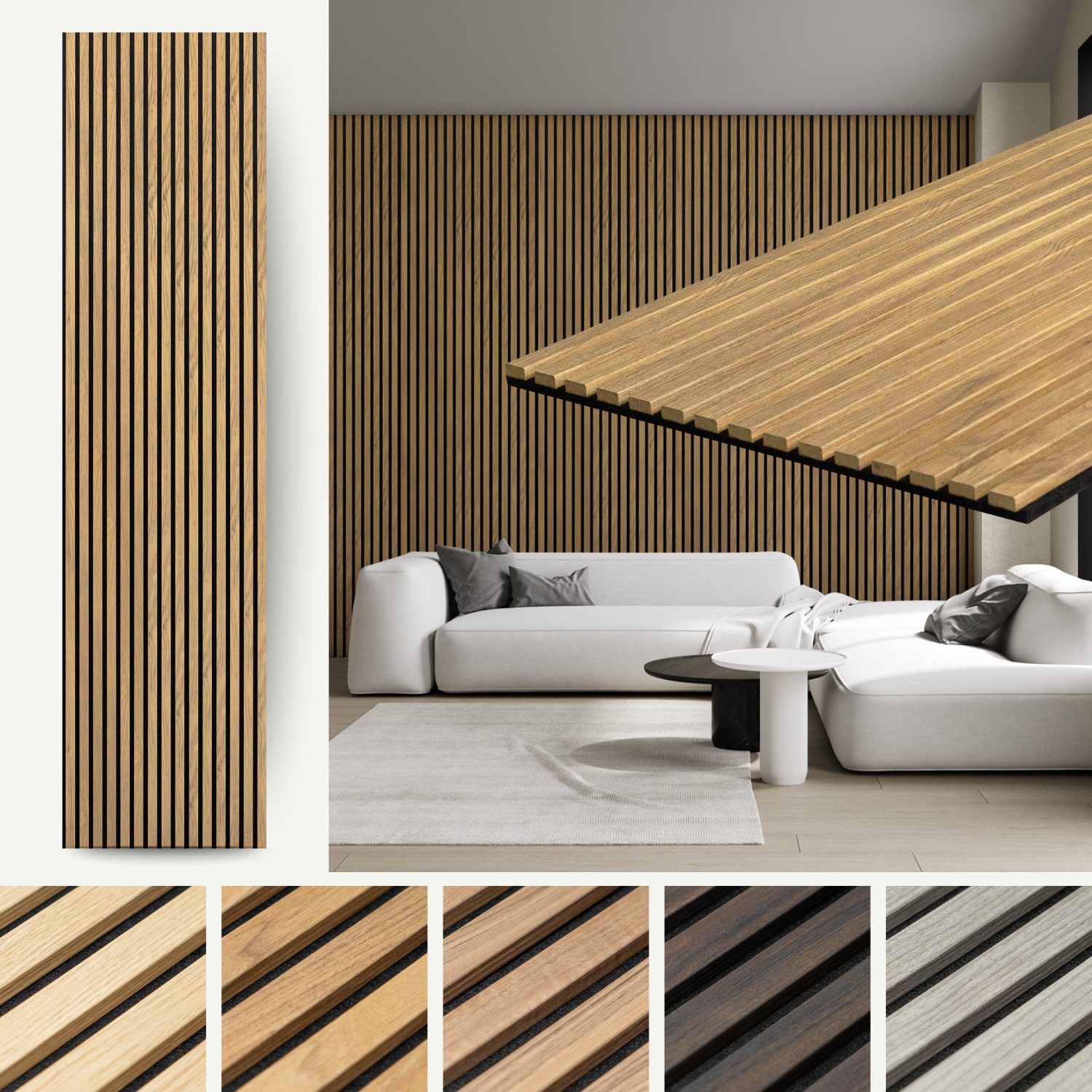 MTP Online-Shop GmbH Wandpaneel Eiche Goldbraun - 240x60cm, Schallabsorptio günstig online kaufen