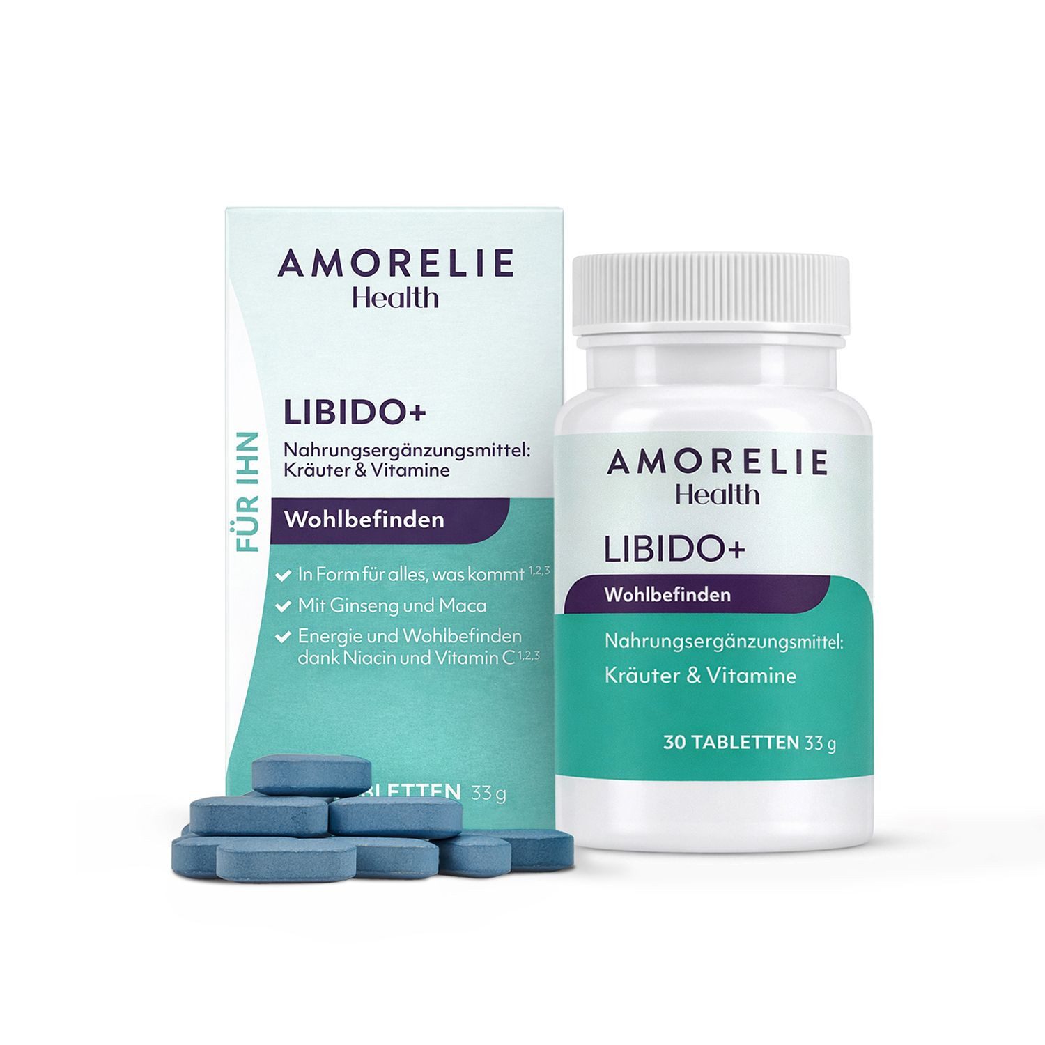 AMORELIE Amorelie Health - Libido+ Für Ihn - 30 Tabletten Tabletten, 1 er 30 St., 33 g