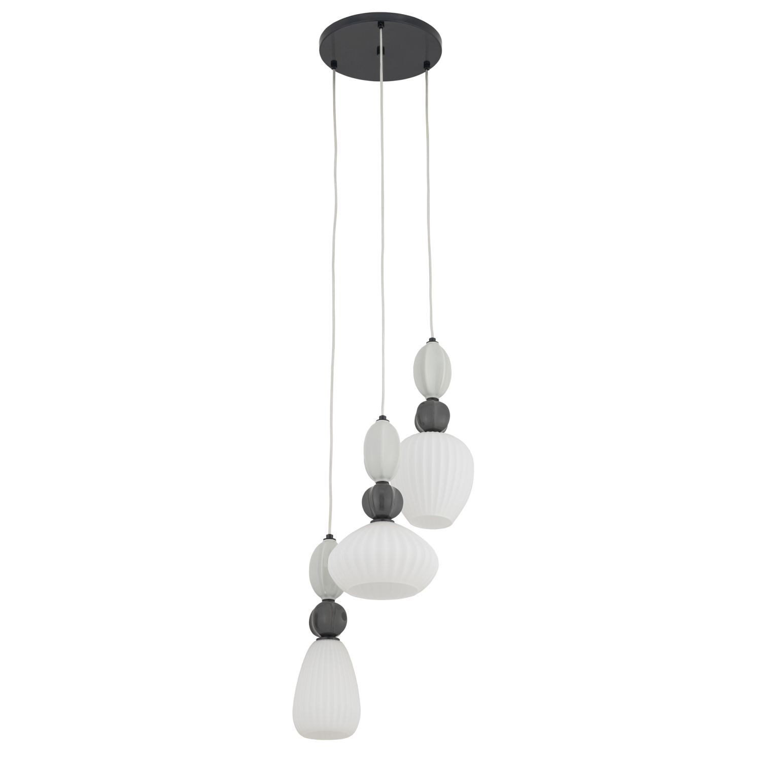 Licht-Erlebnisse Pendelleuchte ADORI, ohne Leuchtmittel, Keramik E14 B: 39 cm H: max. 170 cm 3-flammig Modern