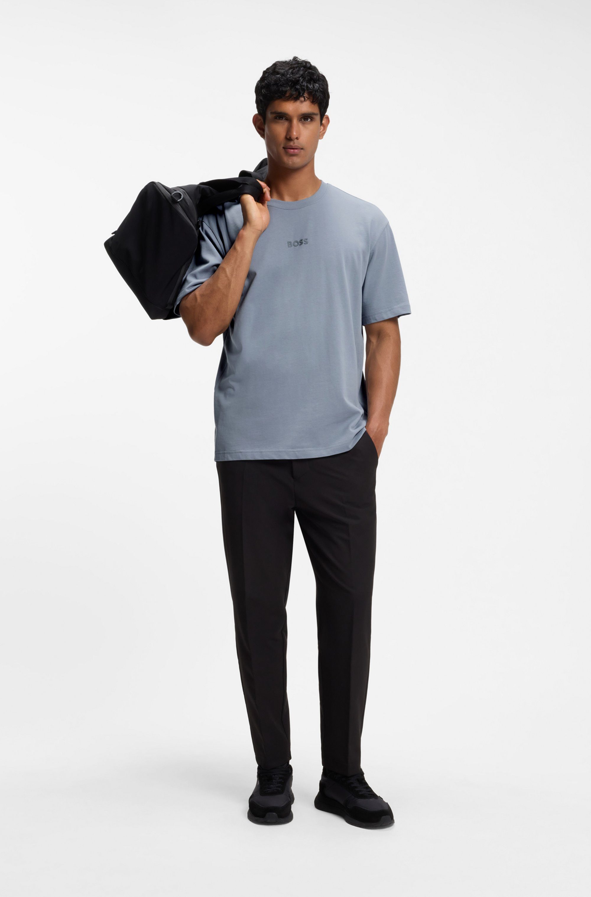 BOSS GREEN T-Shirt Tee 10 Relaxed Fit 100% Cotton, Logo Centered, Rundhals