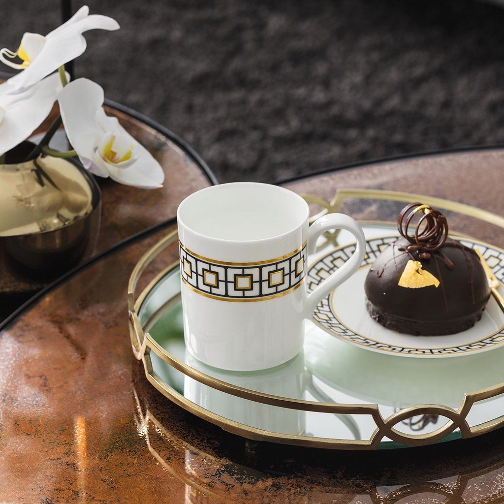 Villeroy & Boch Signature Tasse MetroChic Becher mit Henkel, 1-tlg., Porzellan, Premium Bone Porcelain, 1 Stck, spülmaschinenfest