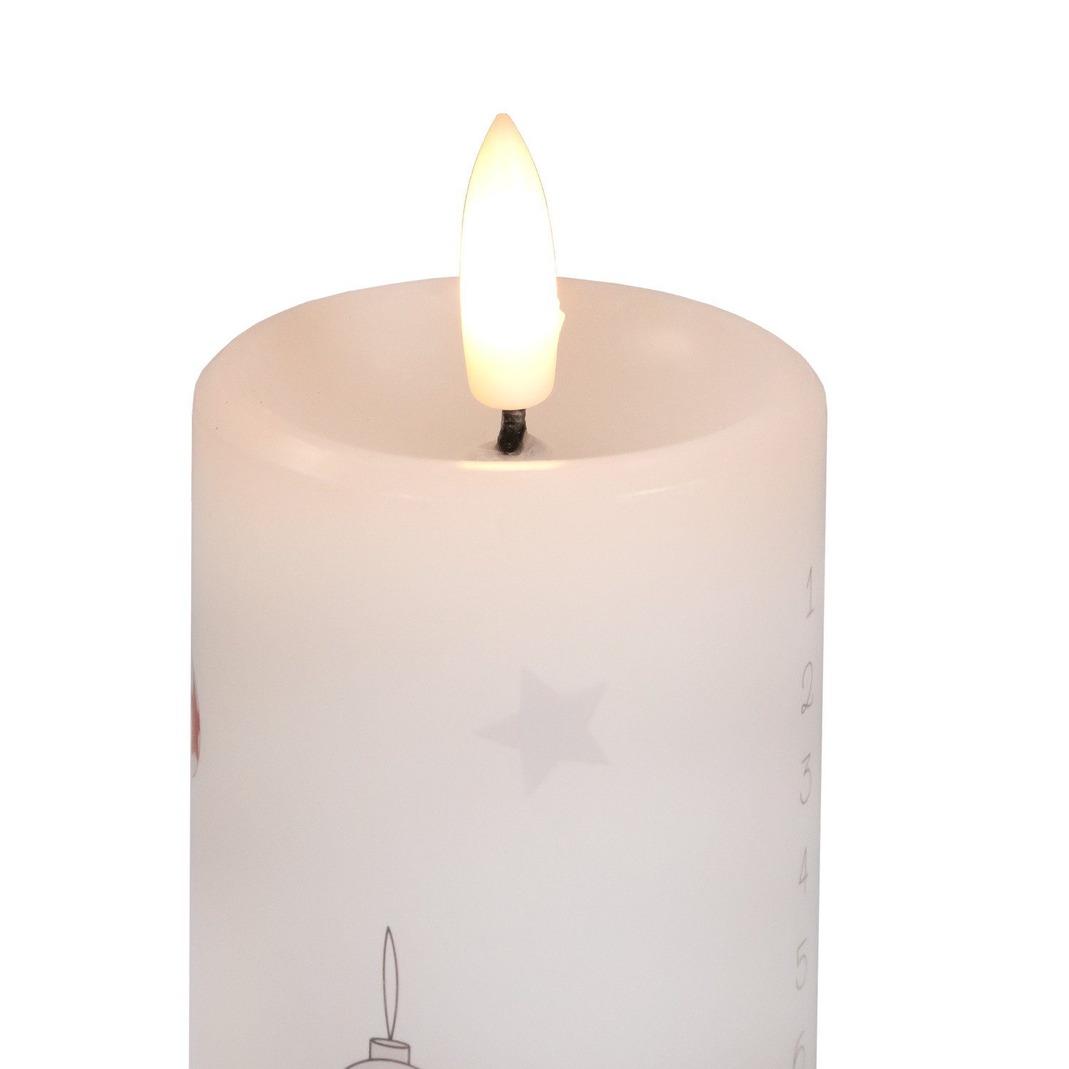 Weihnac LED - flackerndem Adventsleuchter Idena mit Kerze Adventskalender Idena 31346 Licht,