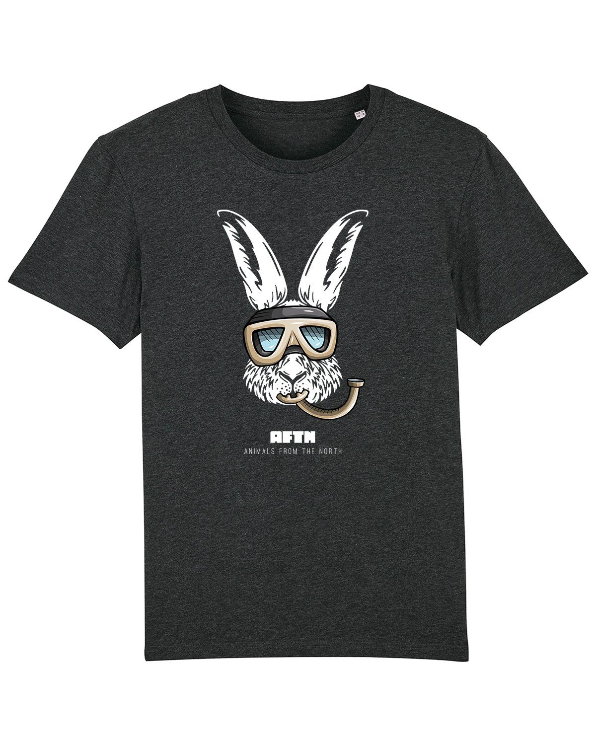 Schneehase Apparel (1-tlg) wat? meliert dunkelgrau Print-Shirt [#aftn]