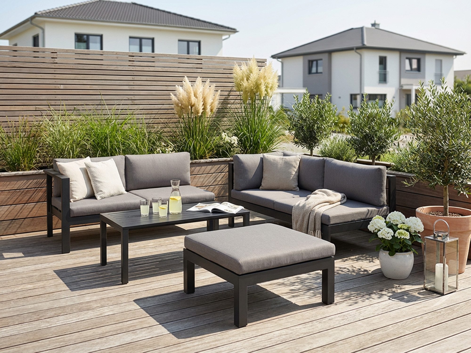 KONIFERA Gartenlounge-Set Dubai, (14-tlg), Ecklounge, Tisch 100x59 cm, Aluminium