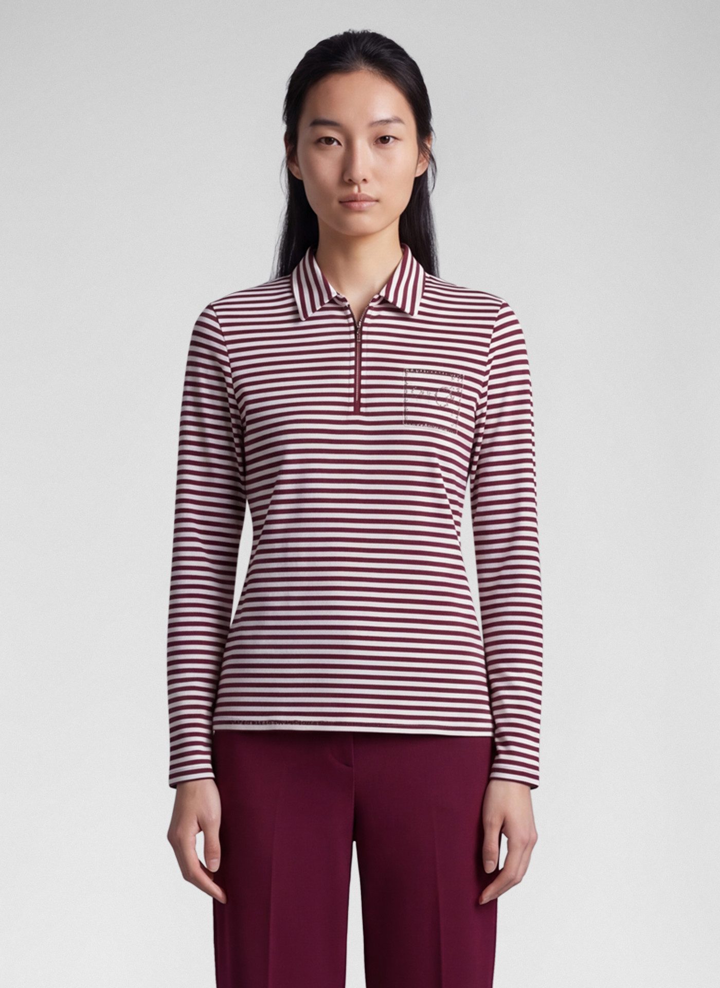 Rabe 3/4-Arm-Shirt mit Hemdkragen und Reißverschluss