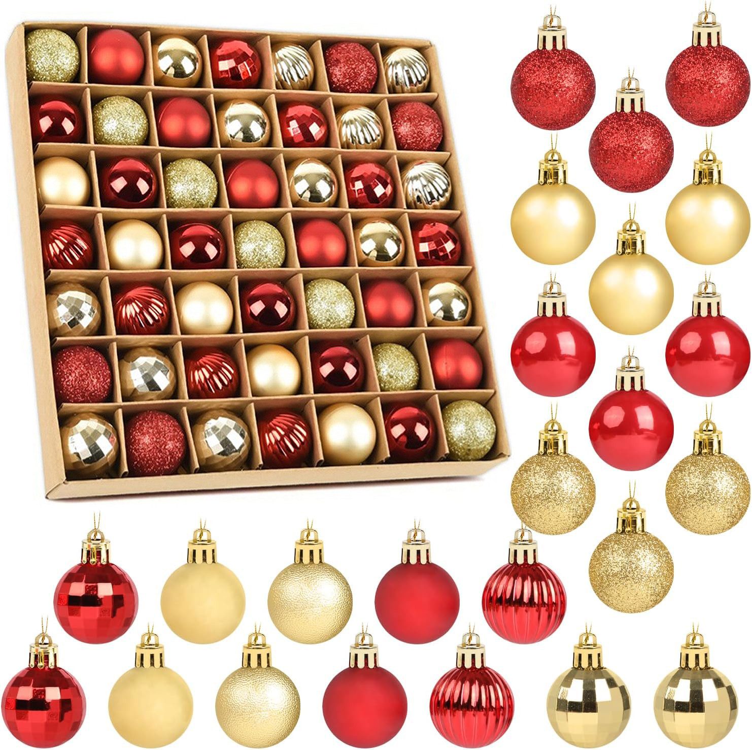 Bomiclss Weihnachtsbaumkugel 49 Stück 3 cm Weihnachtsbaumkugeln, Weihnachtsbaumschmuck, bruchsichere Weihnachtskugeln, für …