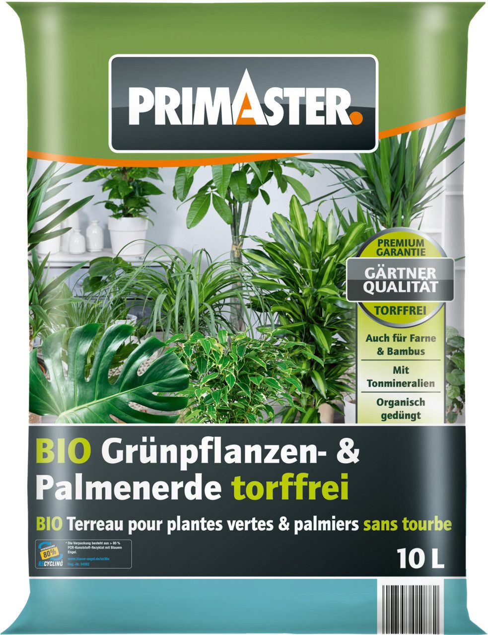 Primaster Spezialerde Primaster Bio Grünpflanzen- & Palmenerde torffrei, Torffrei