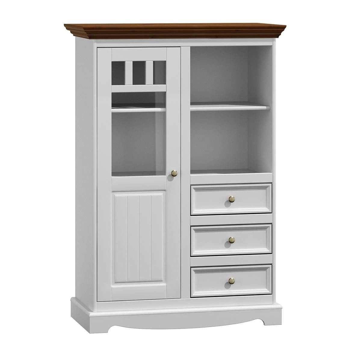 JVmoebel Highboard Klassischer Holzschrank in Weiß mit elegantem Design und Stauraum (1 St., Kommode), Made in Europa