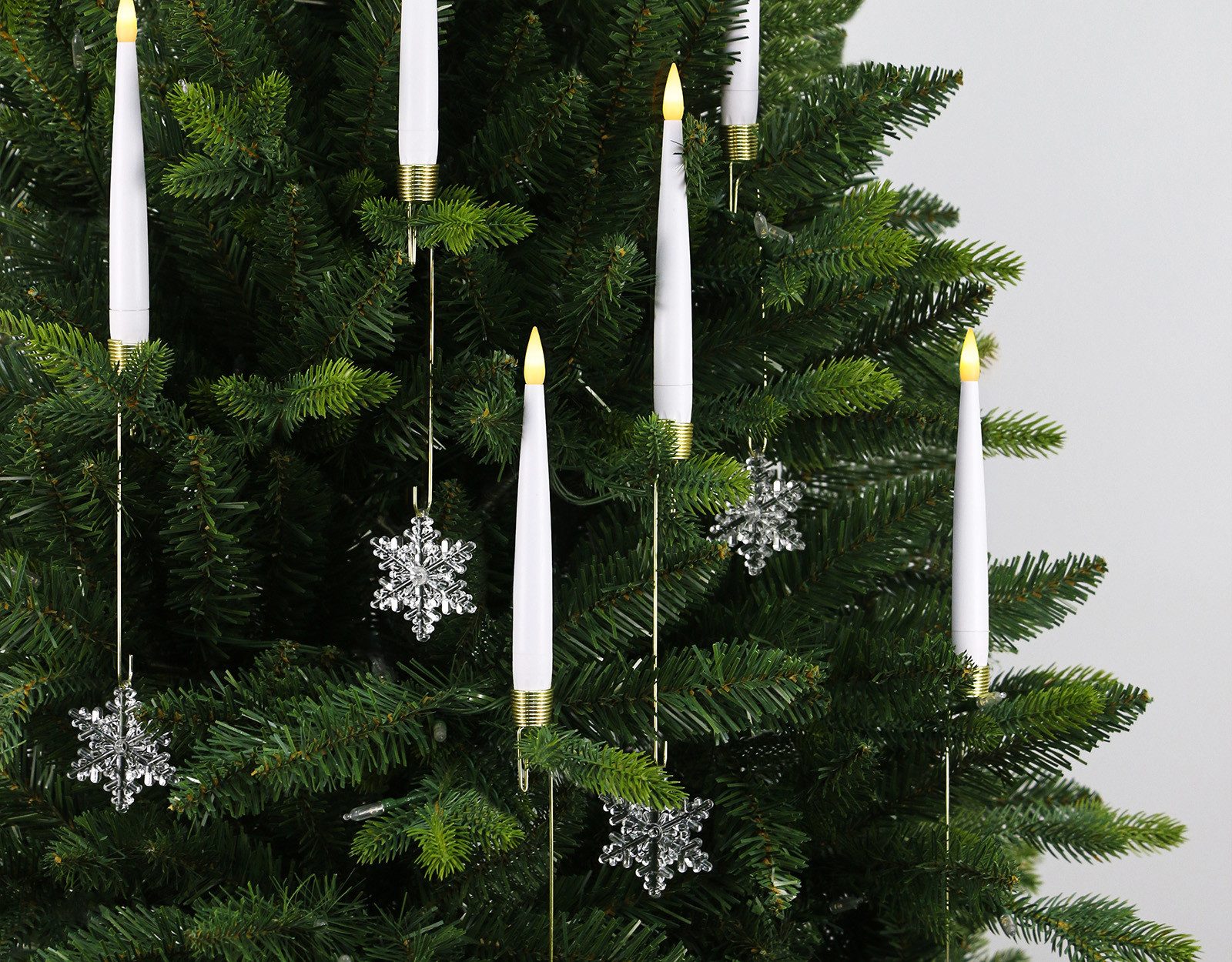 kisidus LED-Kerze LED-Stabkerzen mit Kunststoff-Schneeflockendekor, 12pcs günstig online kaufen