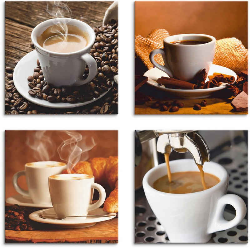 Artland Leinwandbild »Kaffee Bilder«, Getränke (4 St)