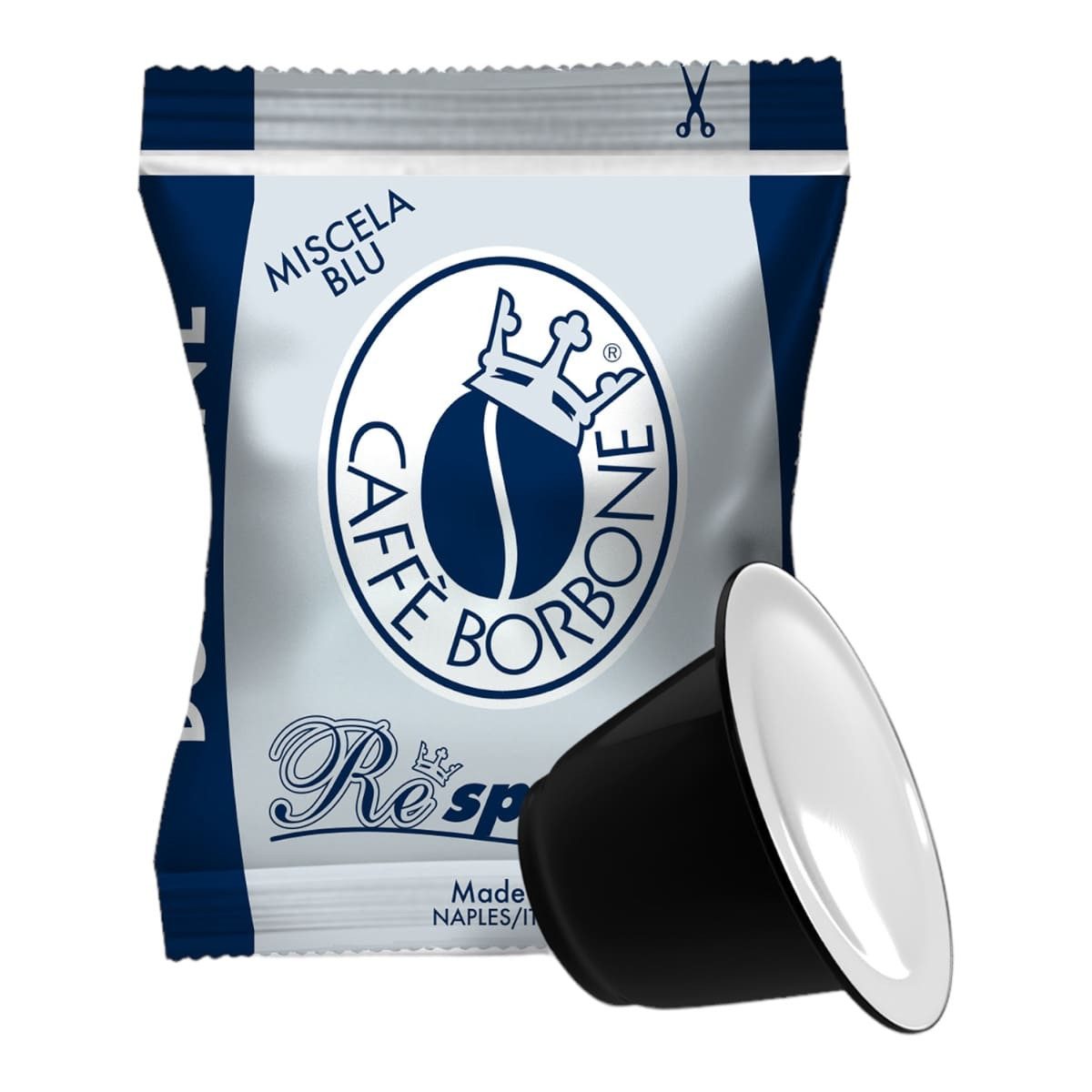 Caffè Borbone Kaffee Caffè Borbone Respresso, Blaue Kaffeemischung - 50 Kapseln, 1 x 5 g, 50 St. (50x5g, Kompatibel mit Nespresso®* Haushalts-Espressomaschinen)