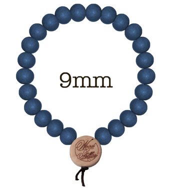 WOOD FELLAS Armband WOOD FELLAS Arm-Schmuck stylisches Armband mit Holz-Perlen Deluxe Pearl Bracelet Holzanhänger Blau