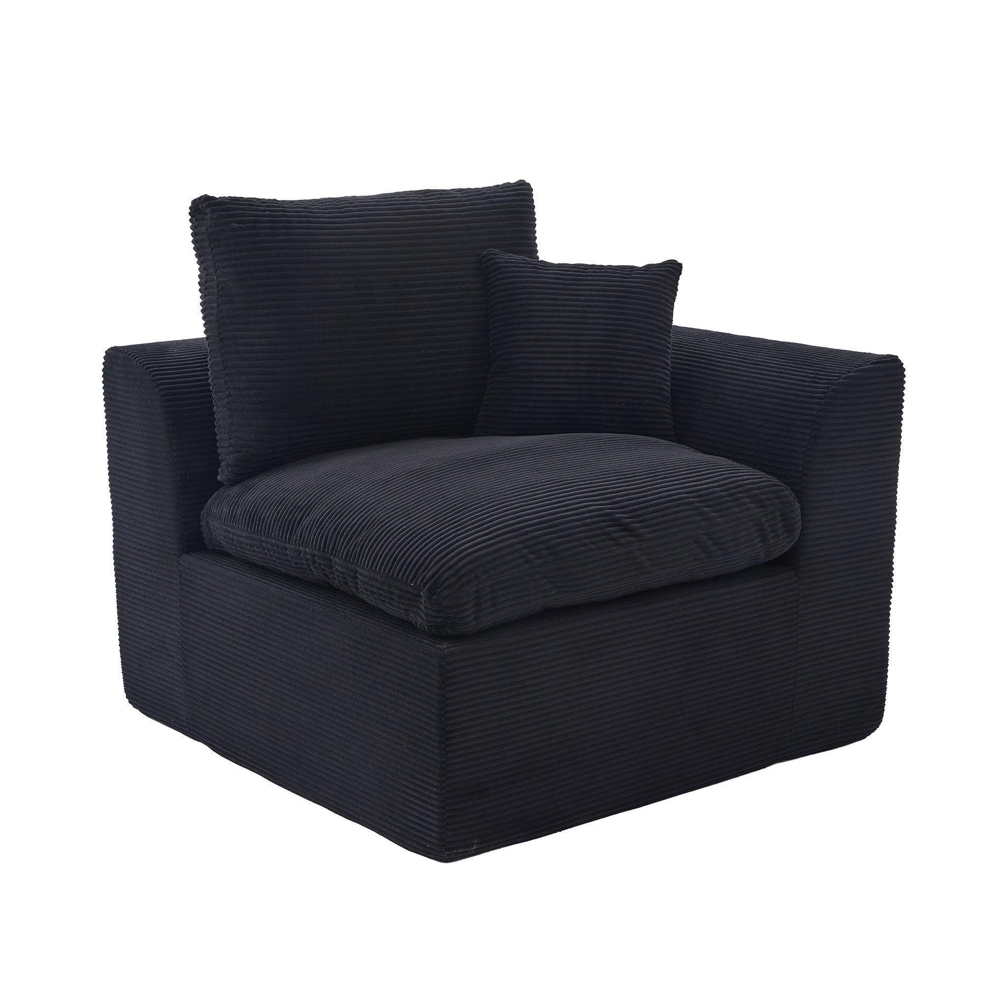 Yorbay Sofa Einzelsitzer / 2-Sitzer Stoffsofa Wohnzimmersofa Weicher, Mit Kissen Lieferbar für Schlafzimmer & Wohnzimmer