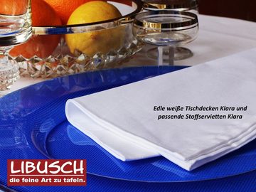 Libusch® Tischdecke Klara, ECKIG, Hochzeit, Vollzwirn Baumwolle, Größe wählbar (1-tlg), UNI glatt