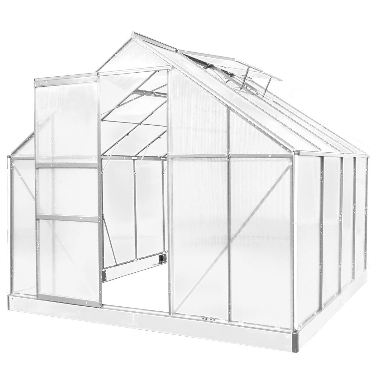 BRAST Gewächshaus ALU mit Fundament rostfrei 250x250x205cm TÜV geprüft, BxT günstig online kaufen