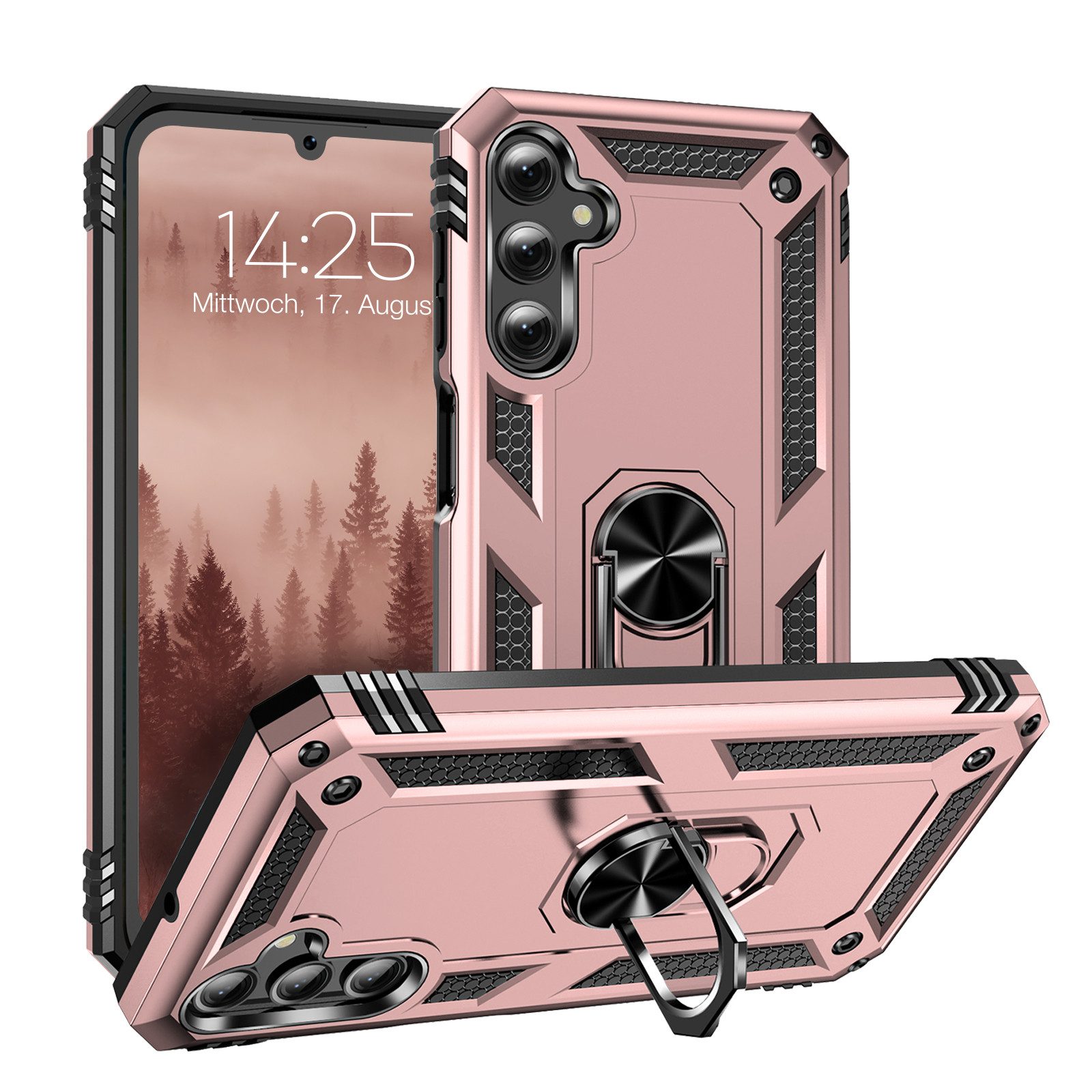 Tec-Expert Handyhülle Outdoor Cover Hülle für Samsung Galaxy A25 5G 6.5 Zoll, 6.5, Premium Hülle aus verstärktem Polycarbonat