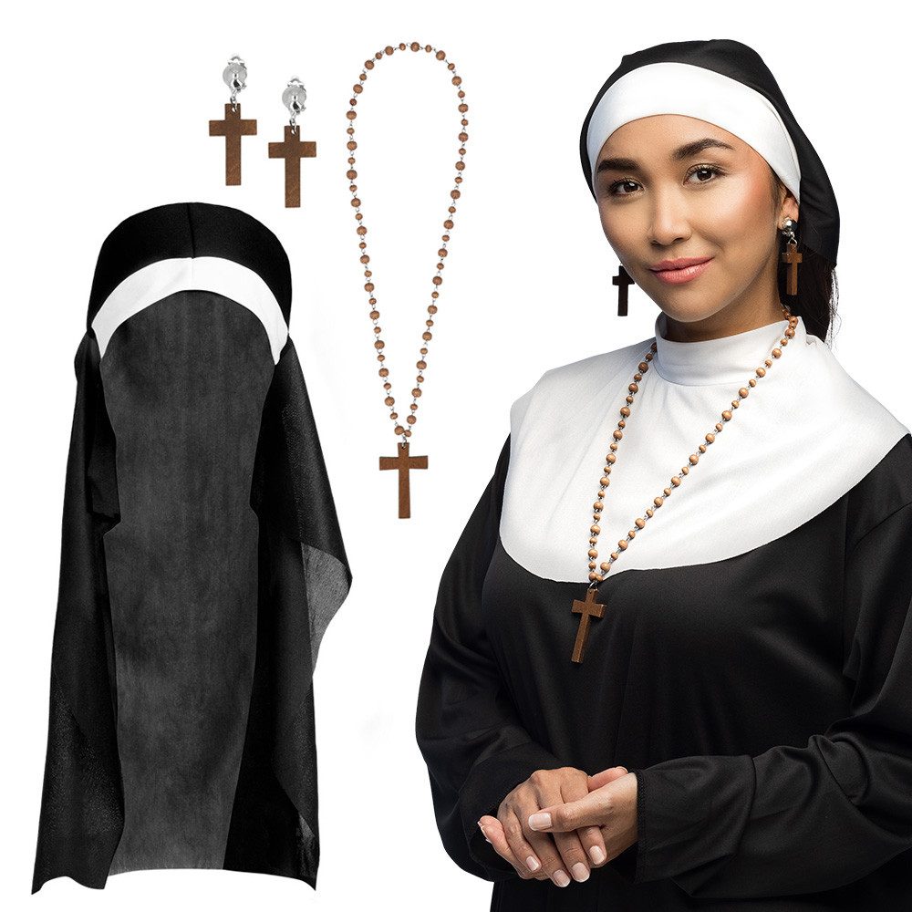 Boland Kostüm Set Nonne (Halskette und Ohrringe)