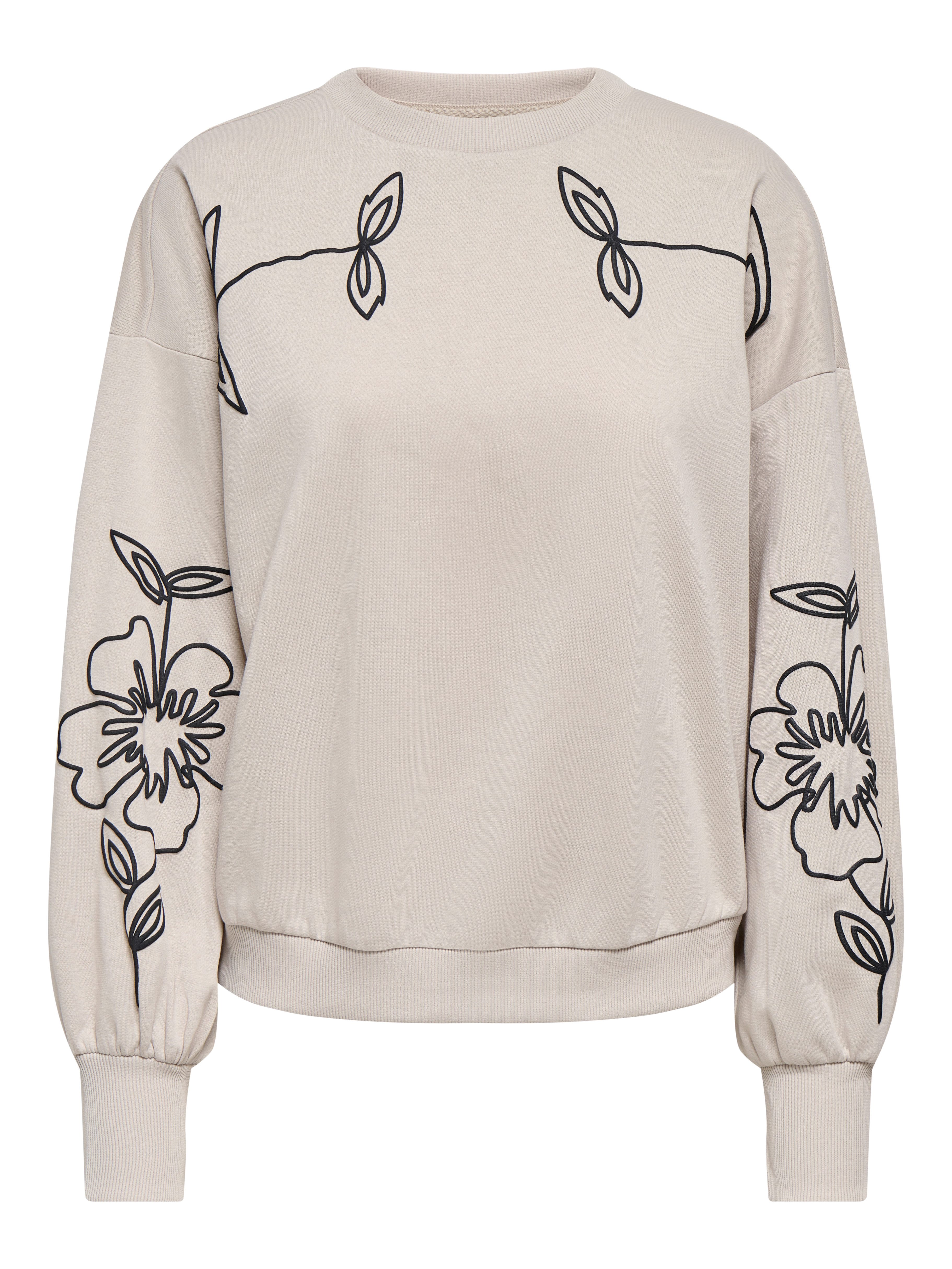 ONLY Sweatshirt ONLBROOKE L/S O-NECK FLOWER SWT Baumwollmischung, regular fit