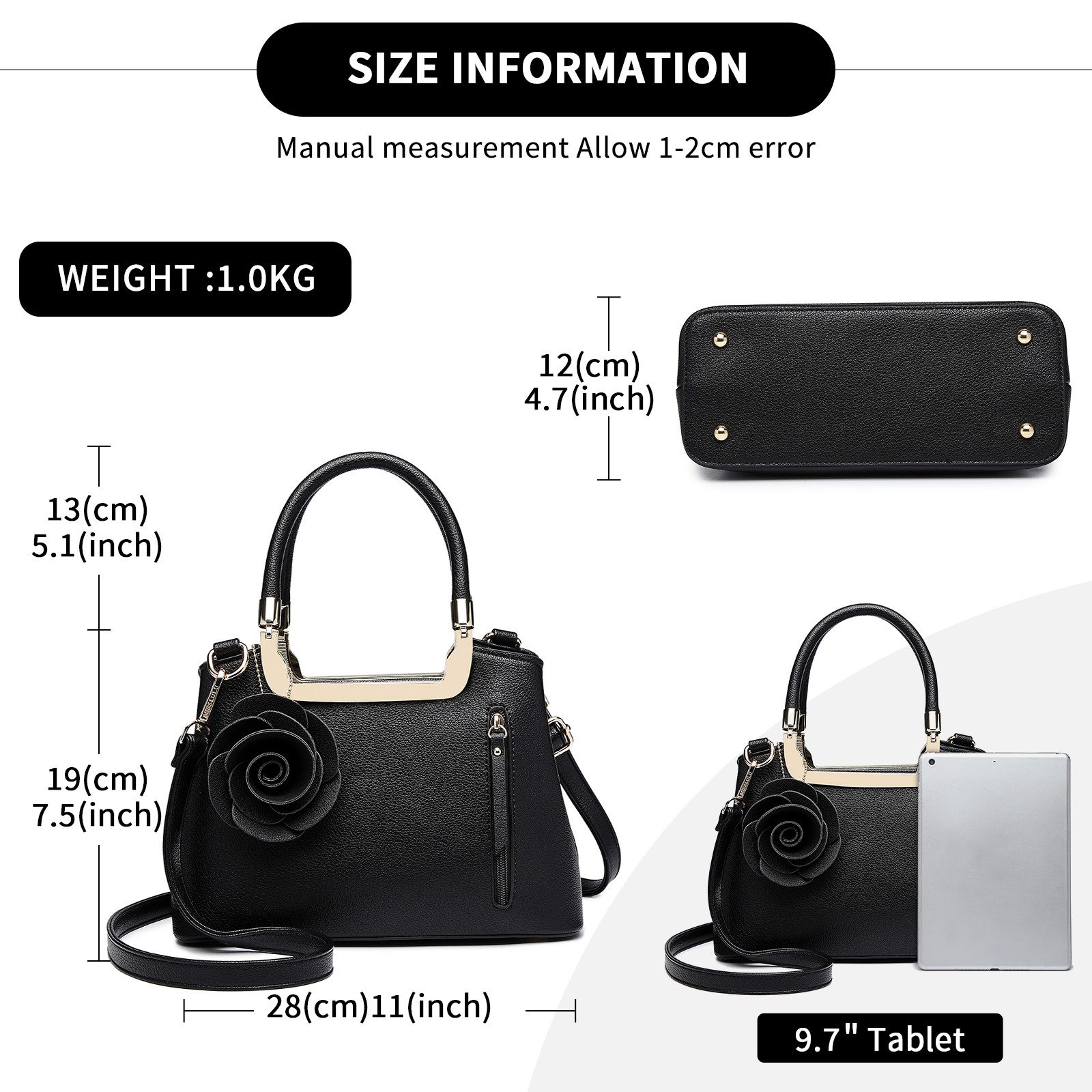 Miss Lulu Handtasche Damen Blumen-Design Henkeltasche aus Kunstleder Elegan günstig online kaufen