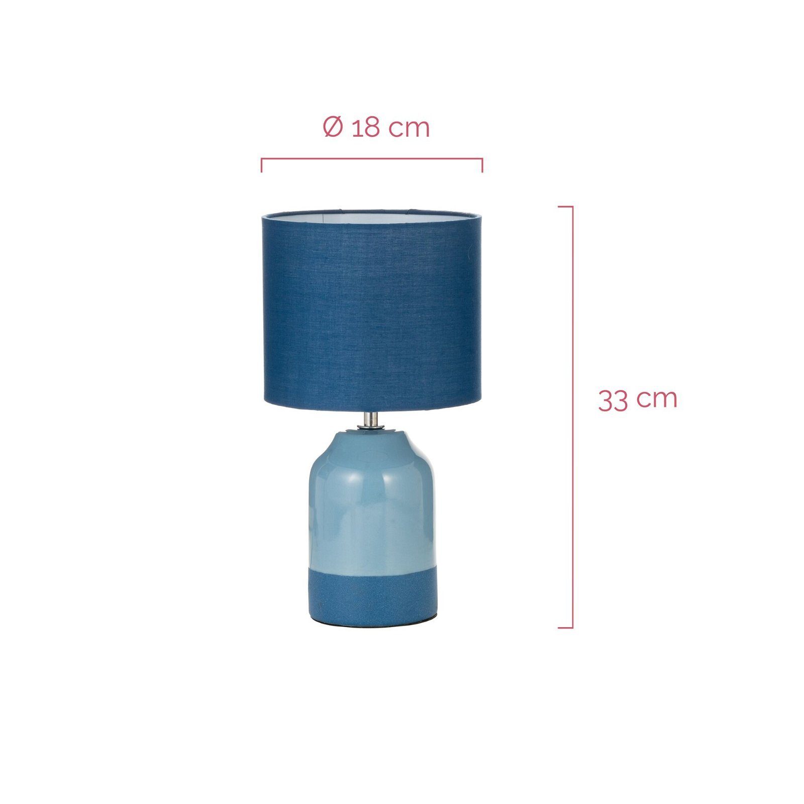 max20W Glow ohne Leuchtmittel, blue Pauleen Sandy blue/ Tischleuchte 230V Stoff/Keramik, E14