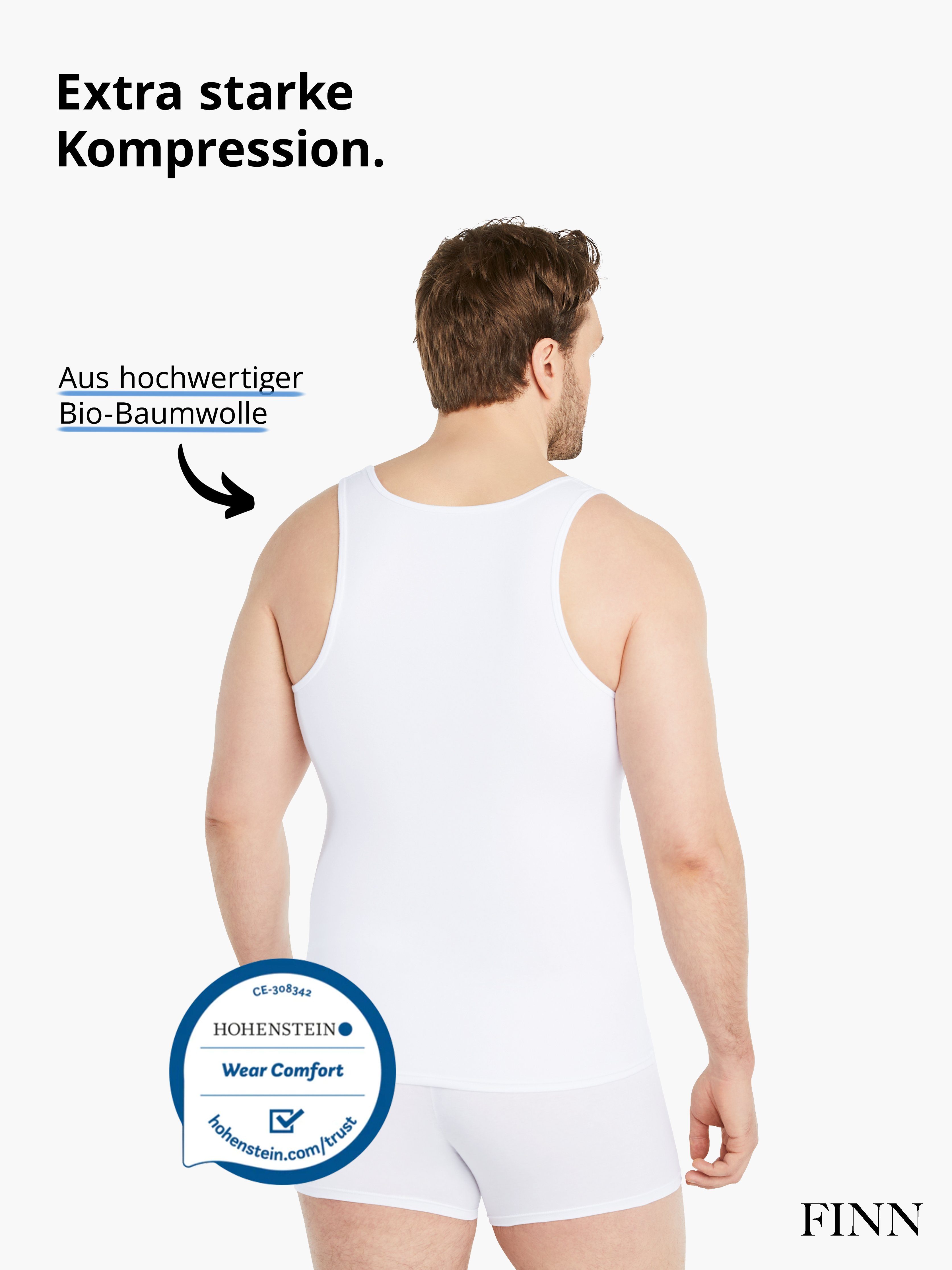 FINN Design Shapinghemd mit starker Kompression -Formendes Tank Top Herren mit Bauchweg Effekt Shapewear Unterhemd aus Baumwolle für einen flacheren Bauch
