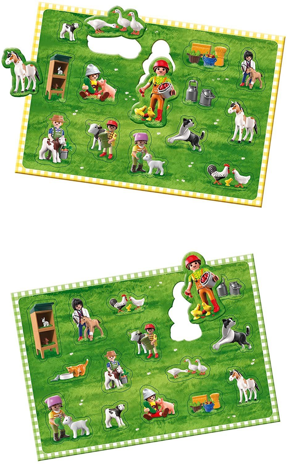 Schmidt Spiele Spiel Playmobil BUNDLE - Wirbel auf dem Bauernhof + Piratenschiffe versenken, Brettspiel