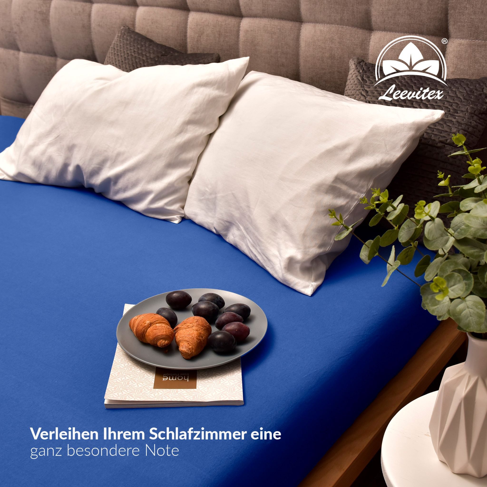 leevitex® Spannbettlaken verschiedene Größen, Stoffgewicht 170 g/m², 40 cm Steghöhe, Jersey, Gummizug: rundum, (1 Stück), verschiedene Farben, OEKO-TEX® STANDAR – Bild 5 von 5