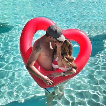 AUKUU Schwimmring Love Love Schwimmringsitz für Erwachsene 120 cm herzförmiger, Schwimmring Wasserspielzeug