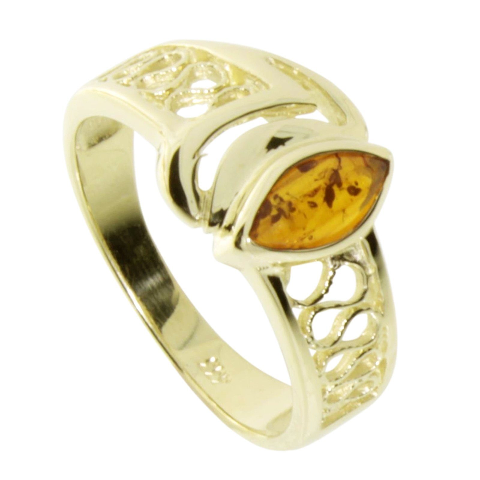 OSTSEE-SCHMUCK Goldring - Anisia - Gold 333/000 - Bernstein (1-tlg)