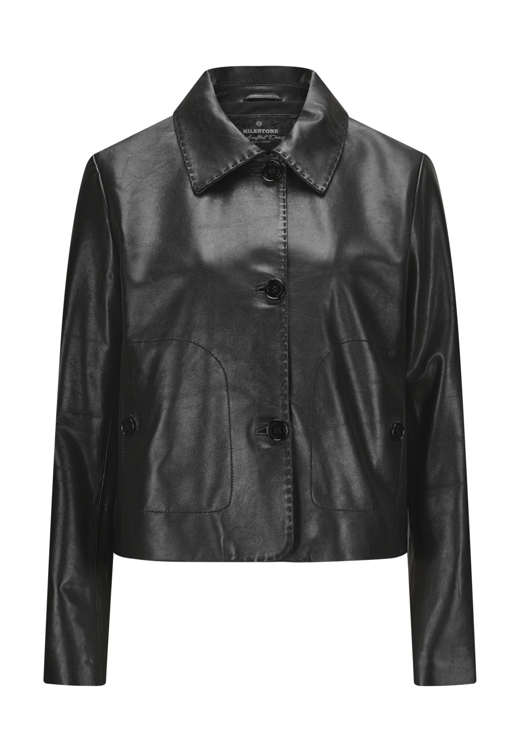 Milestone Lederjacke MSDalila Damen Bikerjacke Jacke Leder normale Passform