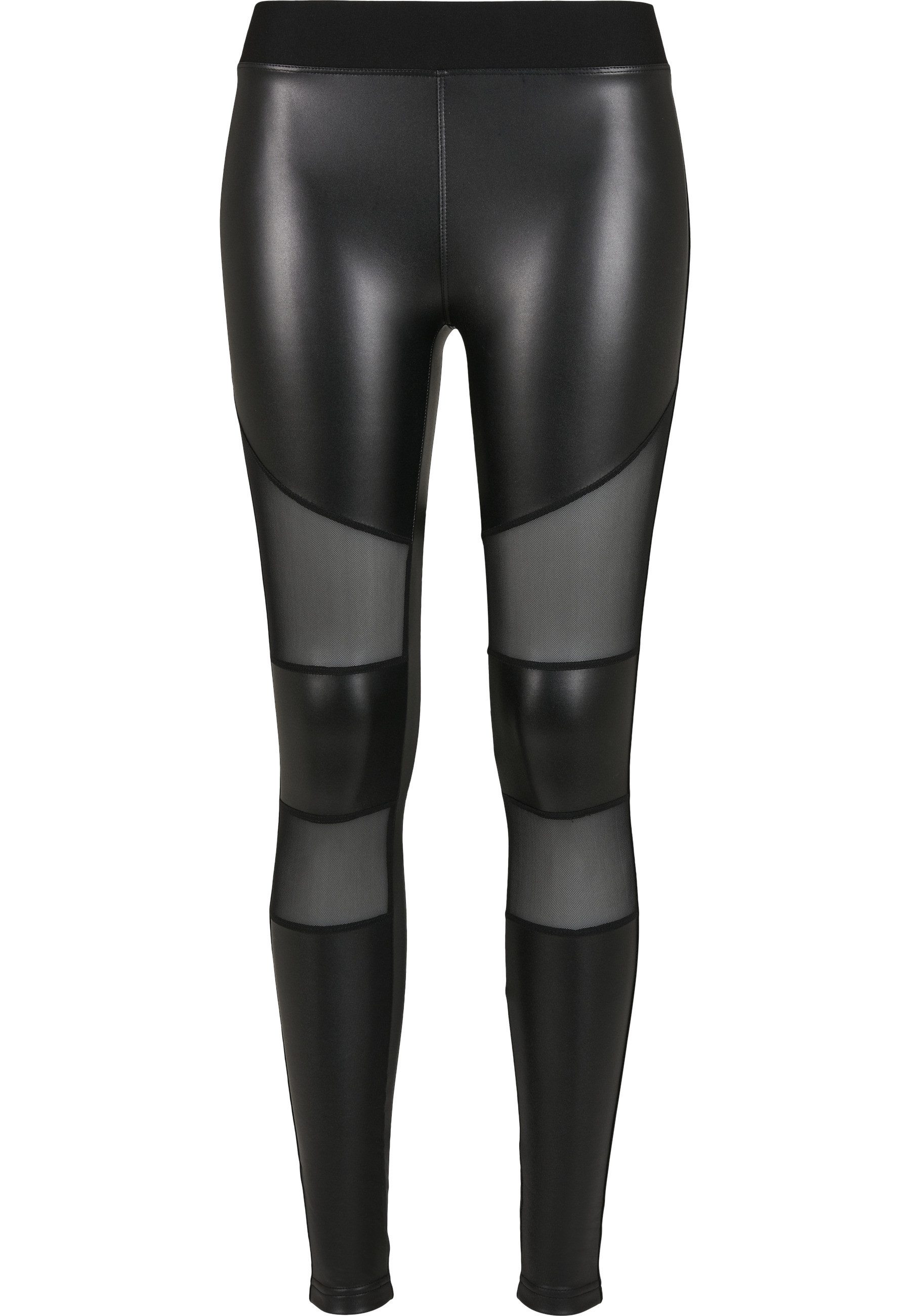 URBAN CLASSICS Leggings Urban Classics Damen Ladies Tech Mesh Faux Leather günstig online kaufen