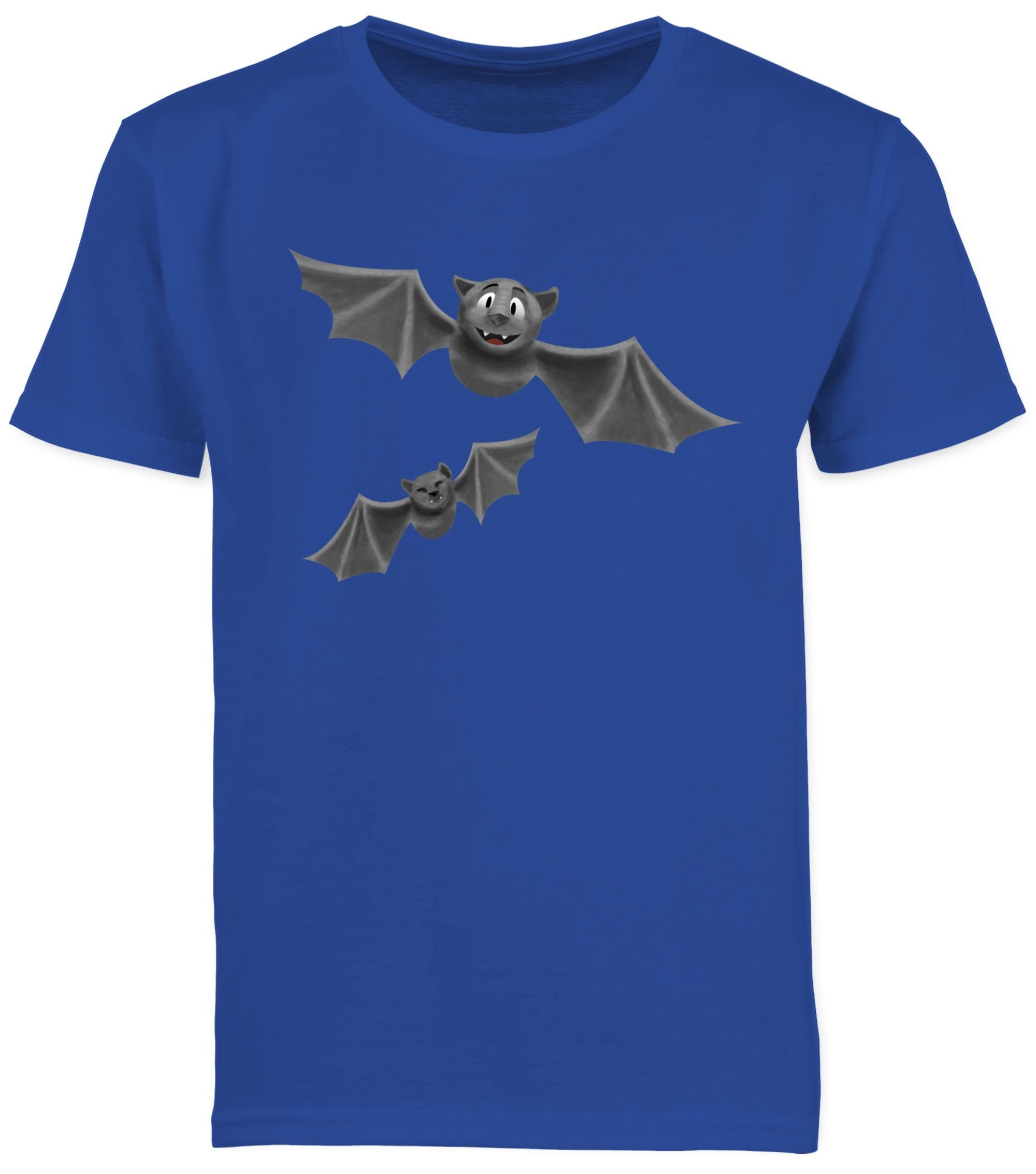 Shirtracer T-Shirt Fledermäuse Feldermaus Royalblau 3 Halloween Jungs für Flattermaus Kinder Kostüme