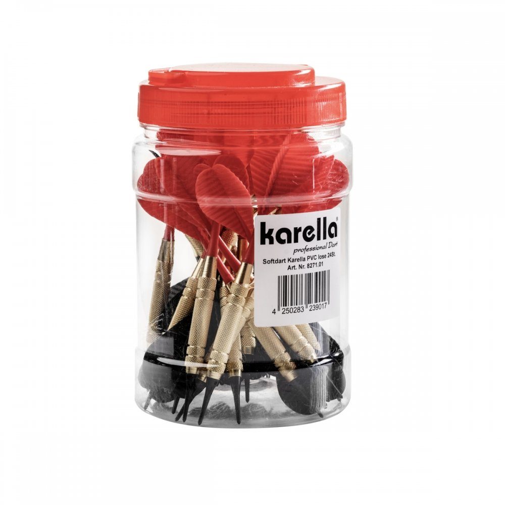Karella Softdarts Softdart PVC 24 Stk. Rot und Schwarz
