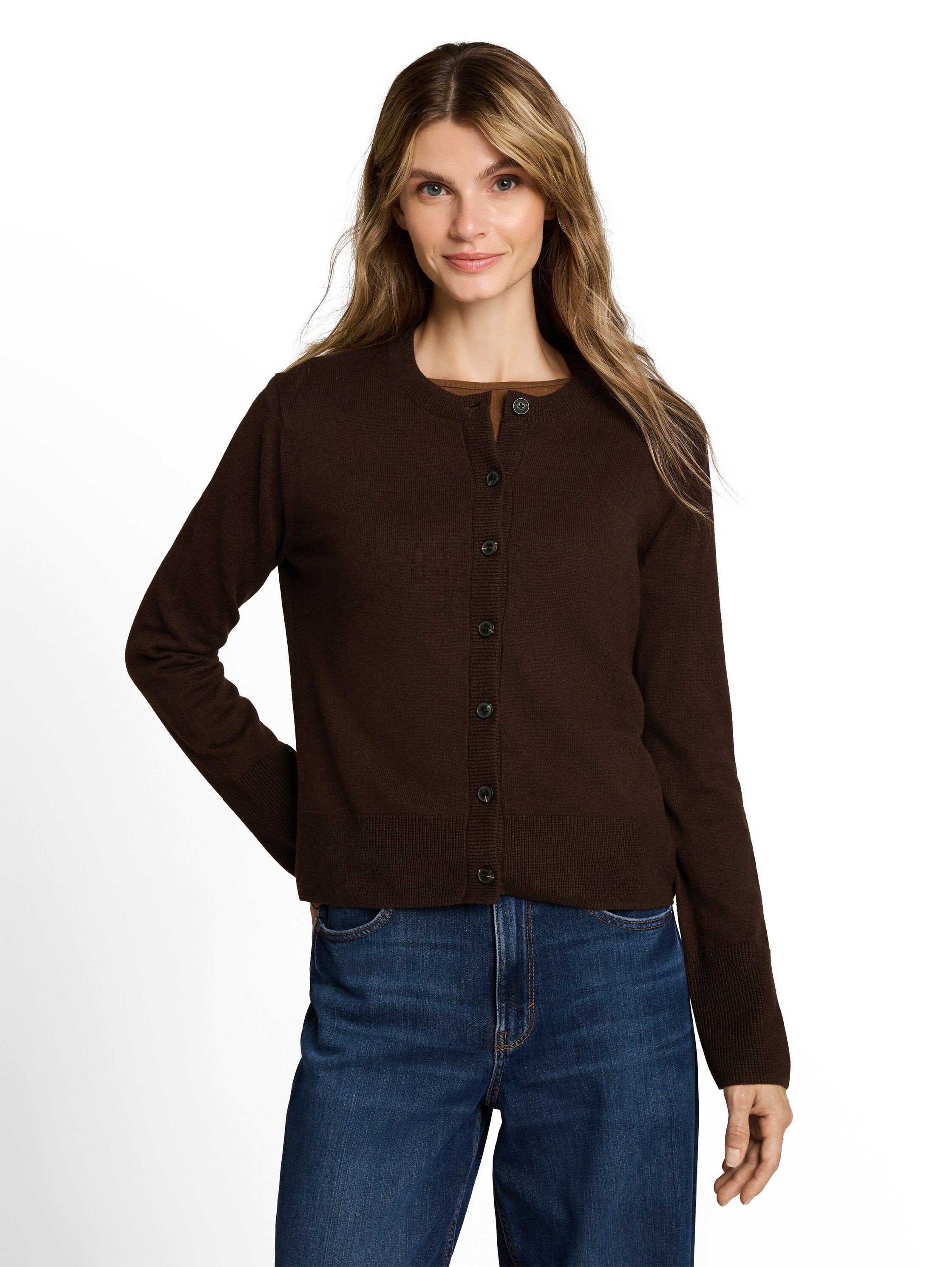 TOM TAILOR Cardigan Regular mit Knopfleiste / Rundhals