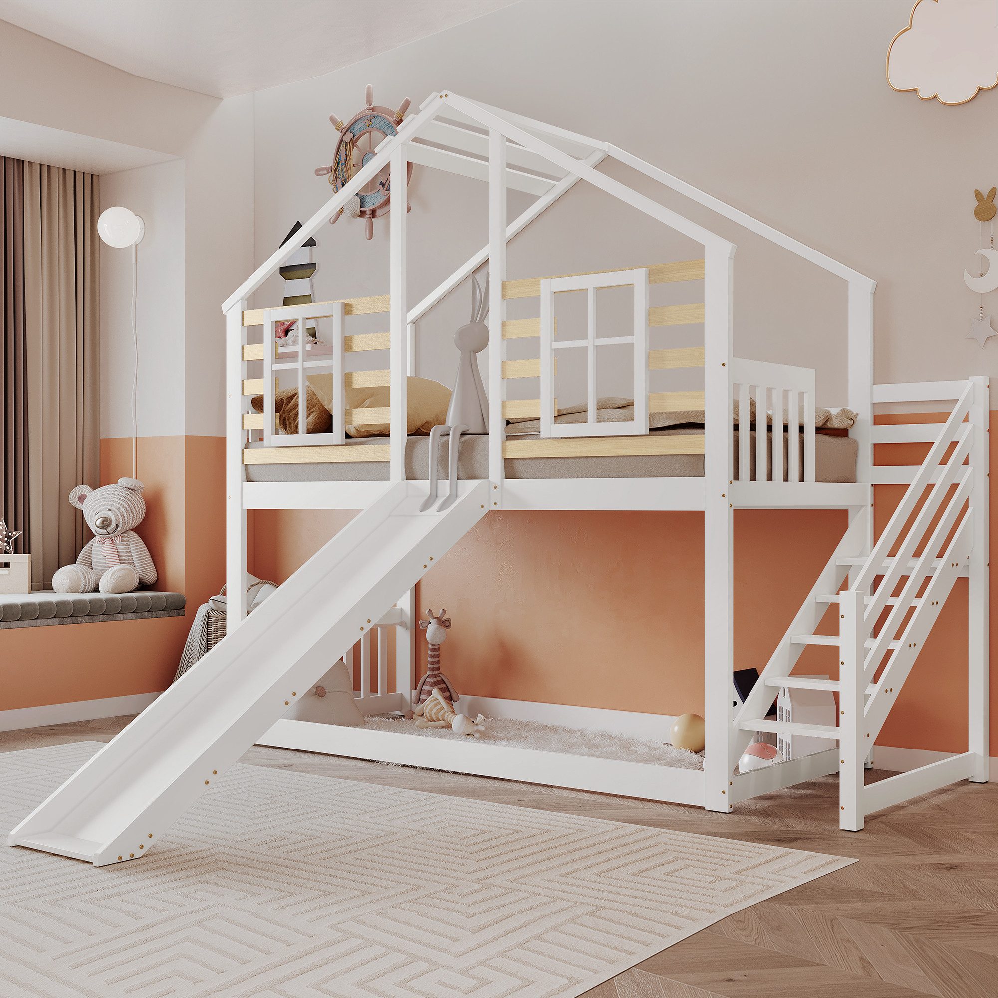 Merax Etagenbett 90x200cm mit Treppe und günstig online kaufen