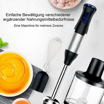 REDOM Stabmixer 4 in 1 Elektrischer Pürierstab Schneebesen Hand Blender Mixer, 1000,00 W, mit Edelstahl Mixfuß für Babynahrung Salaten Suppen und Gemüse usw