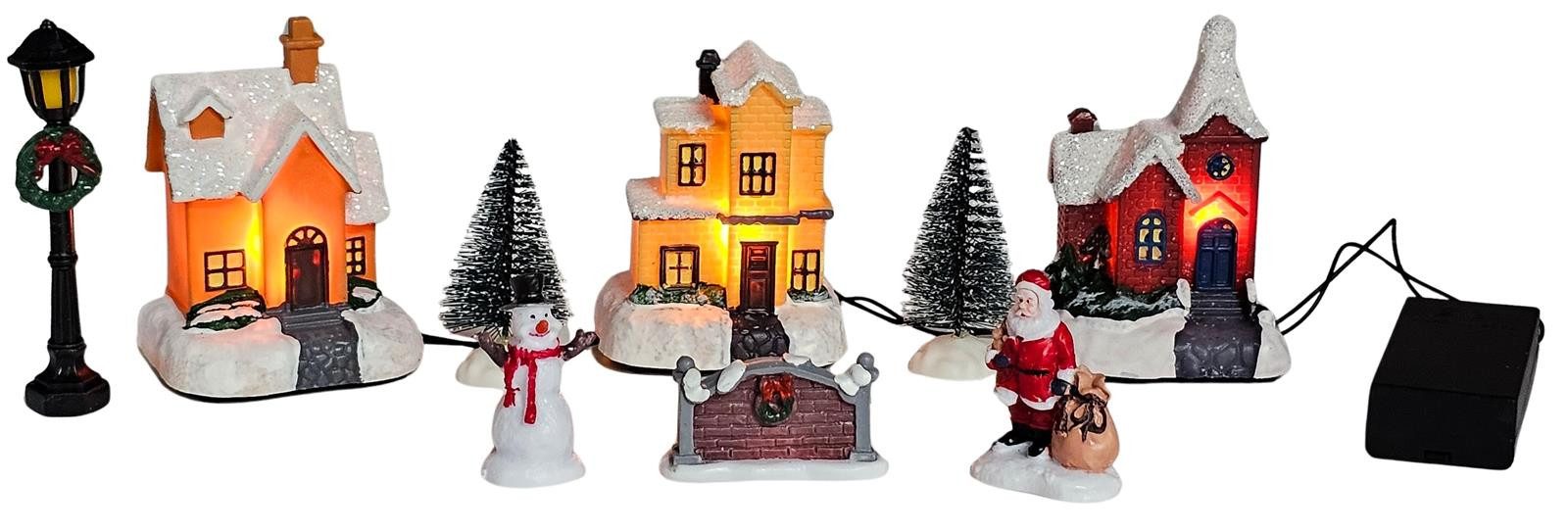 Bambelaa! Weihnachtsstadt Weihnachtsstadt 9 tlg. Winterdorf LED Beleuchtung Figuren Weihnachten