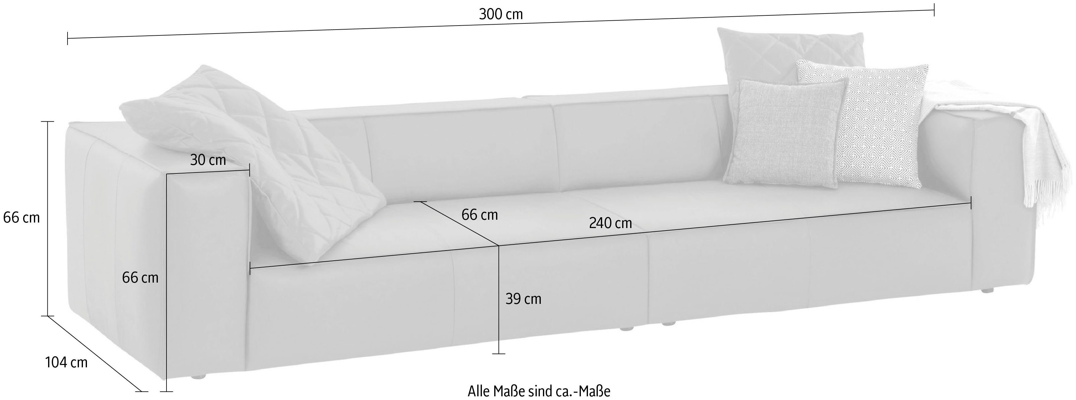 Federkern Biese, eleganter mit around-the-block, 4-Sitzer W.SCHILLIG mit