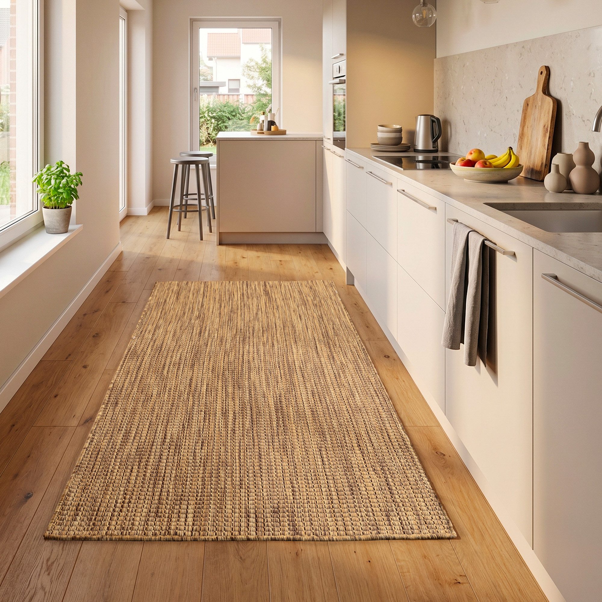 SIMPEX24 Outdoorteppich Einfarbig, Läufer, Höhe: 3 mm, Teppich Wetterfest Waschbar Balkon, Garten, Terrasse und Küchenteppich
