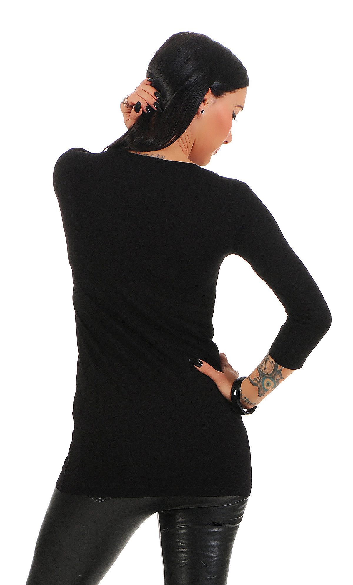 Mellice 3/4-Arm-Shirt Damen Longshirt 3/4 Arm Shirt Tunika günstig online kaufen