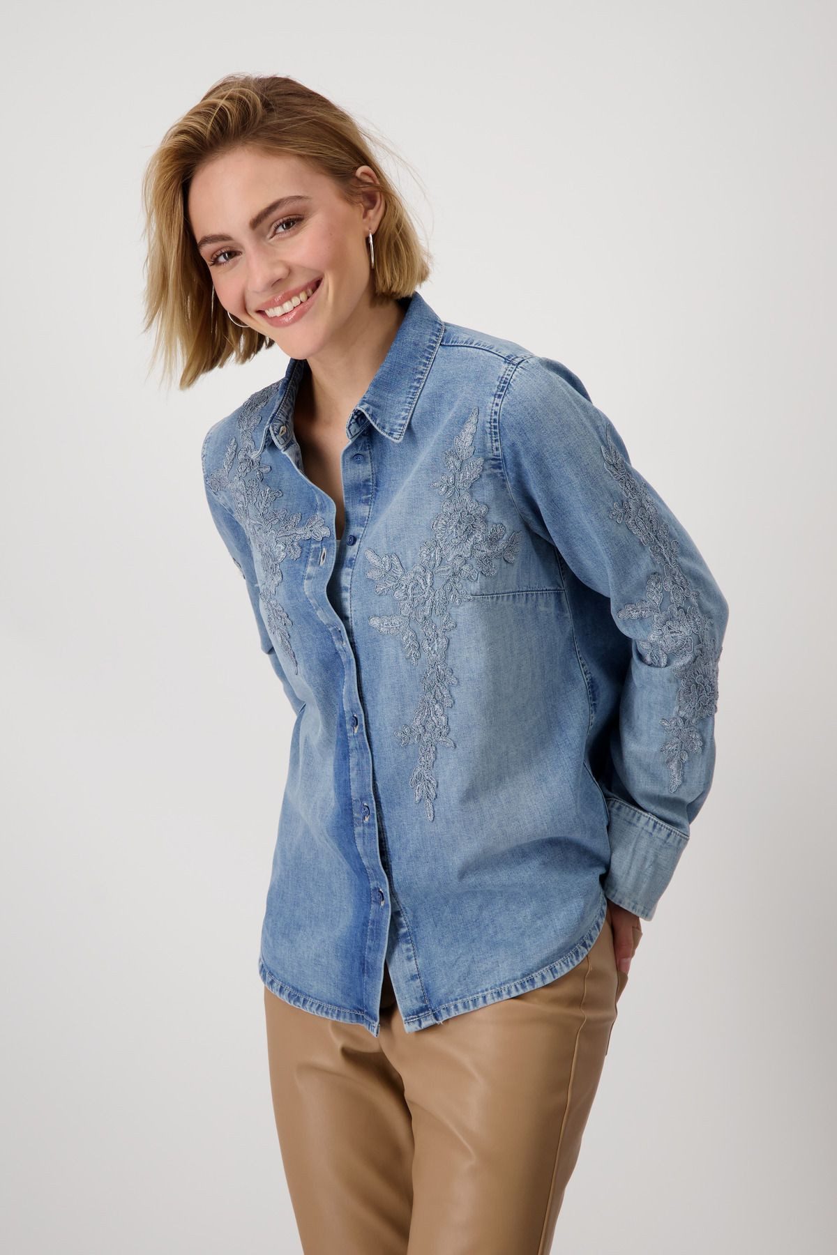 Monari Schlupfbluse mit Blumendruck günstig online kaufen