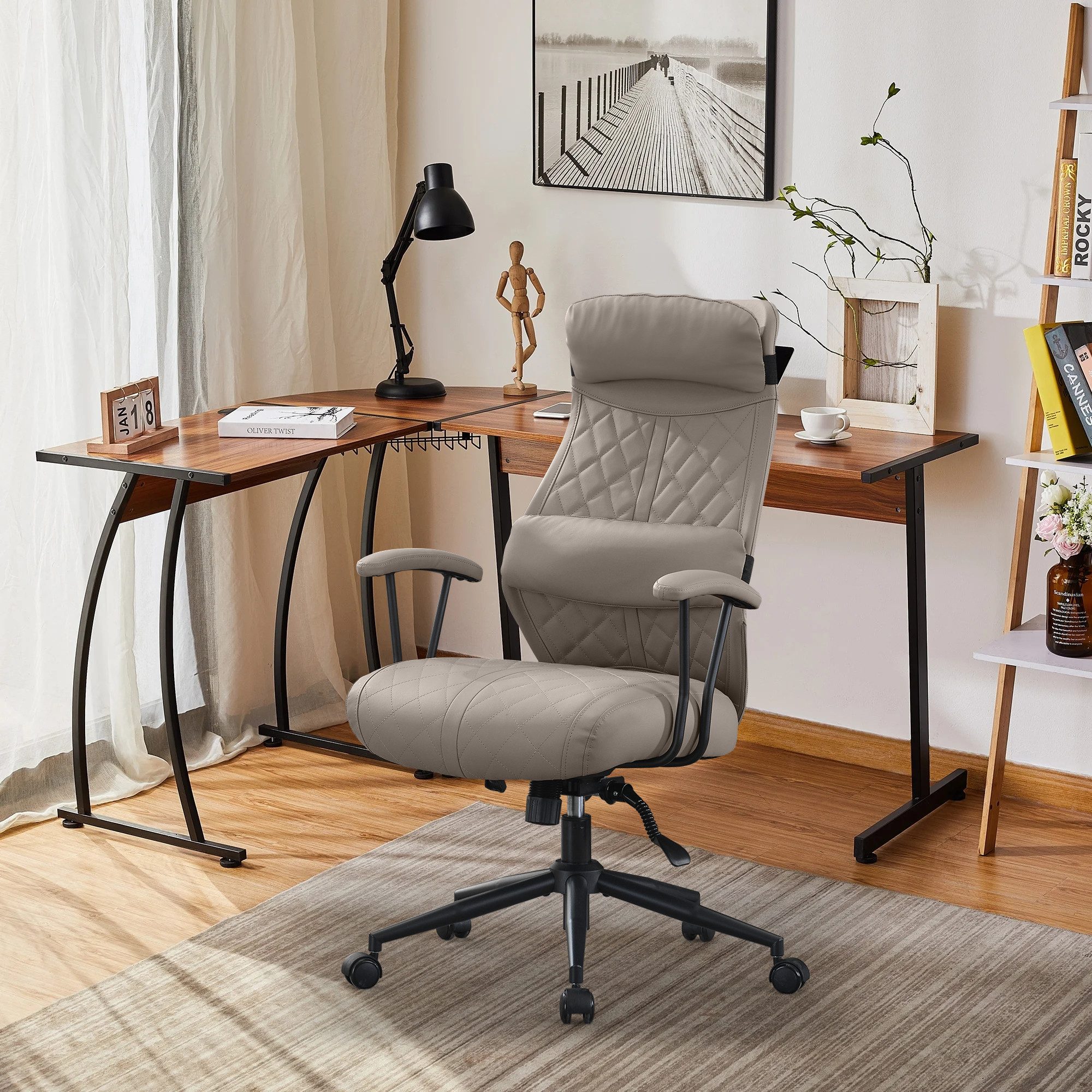 UEV Bürostuhl Ergonomisch aus Kunstleder, Schreibtischstuhl günstig online kaufen